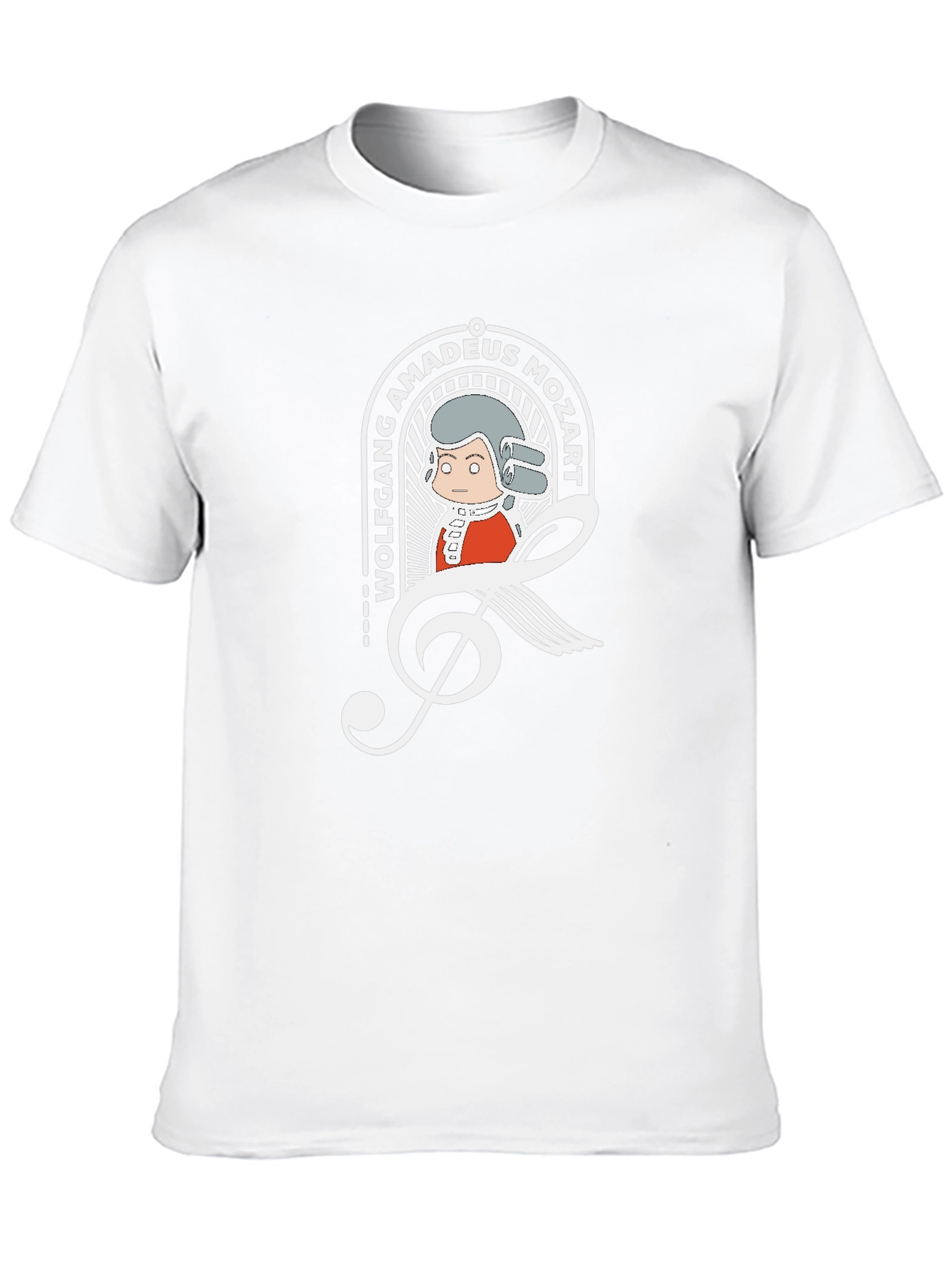 Mozart Cartoon Graphic Tee - Black Cotton Blend