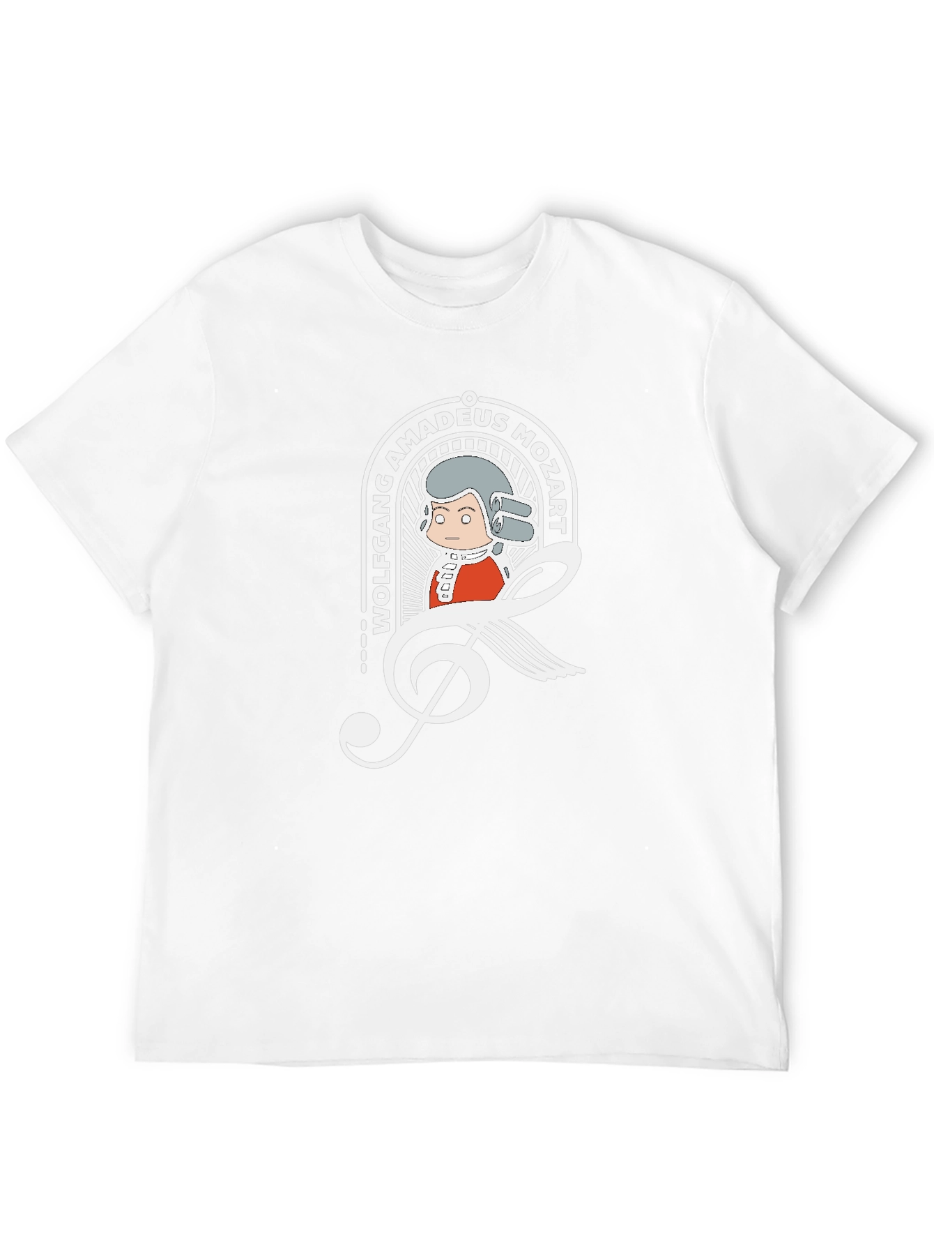 Mozart Cartoon Graphic Tee - Black Cotton Blend