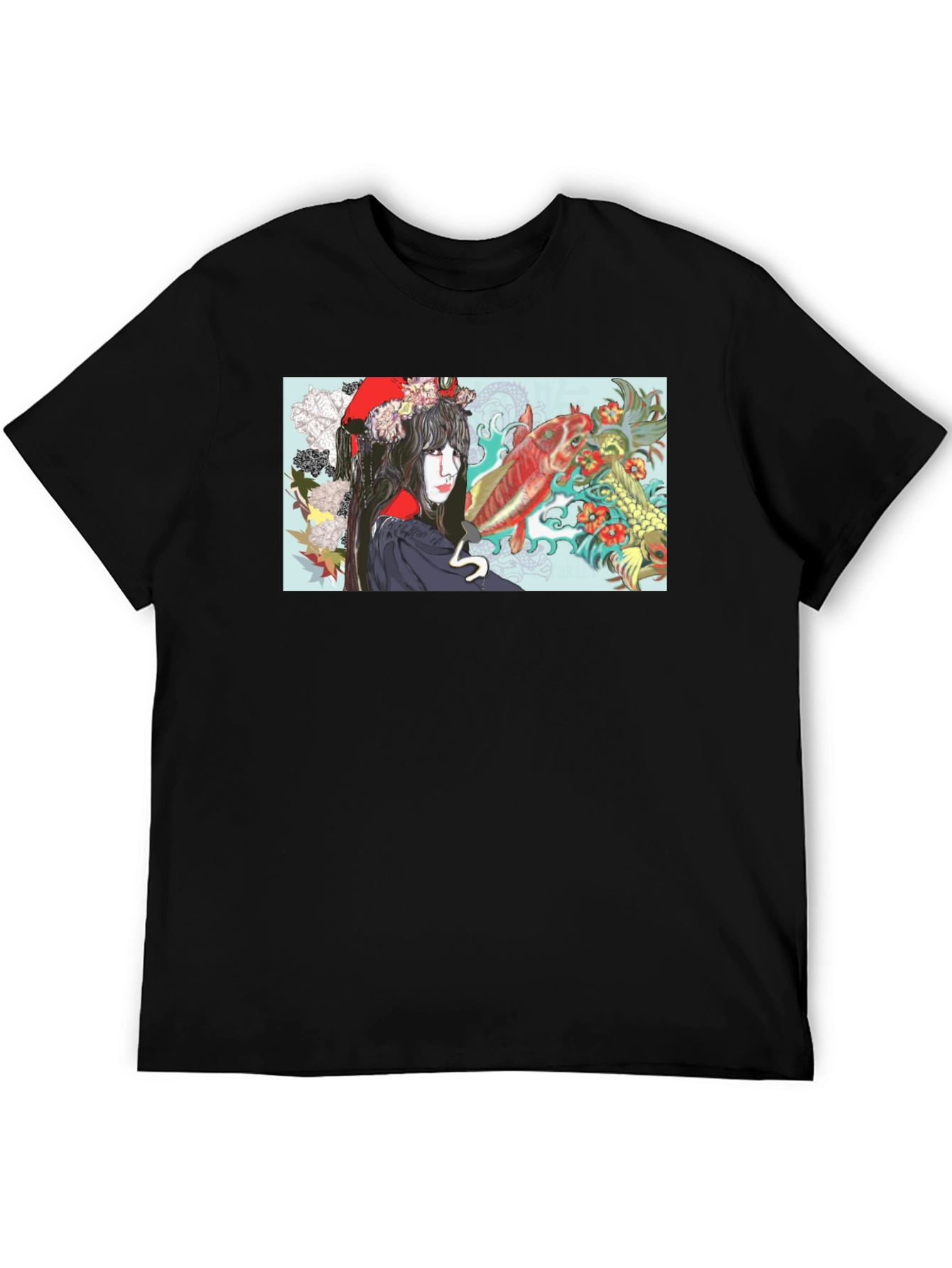 Koi Fish Geisha Graphic T-Shirt