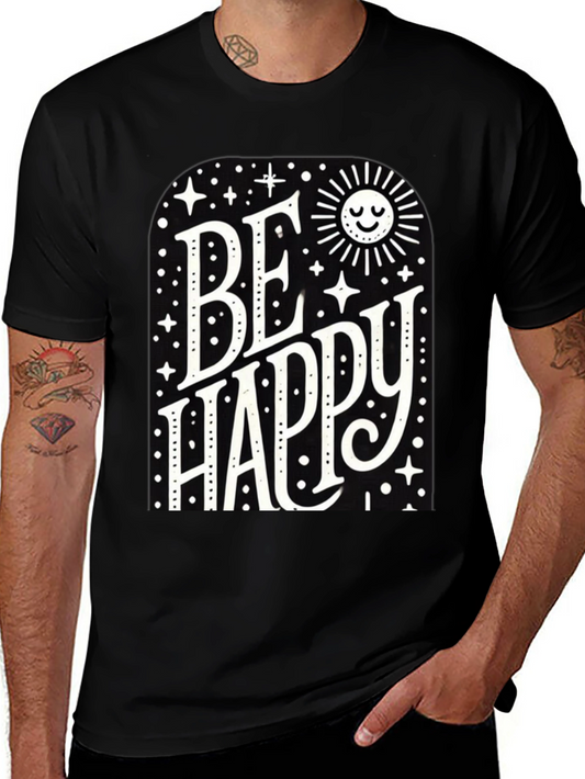 Be Happy Graphic Tee - Black