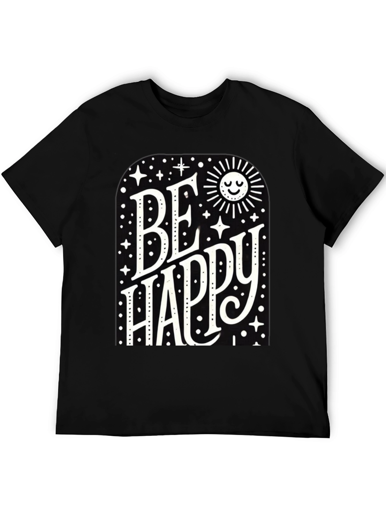 Be Happy Graphic Tee - Black