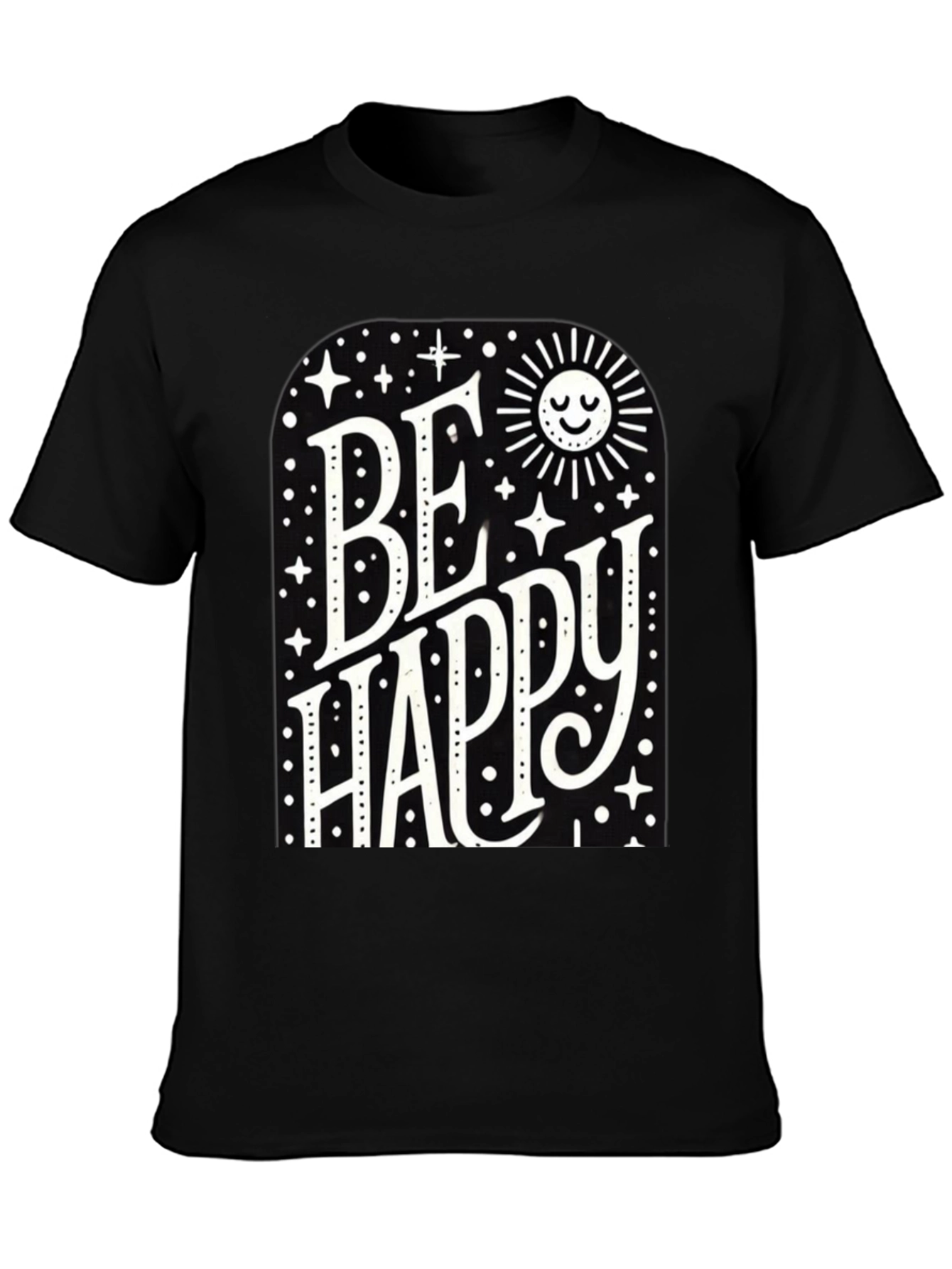 Be Happy Graphic Tee - Black