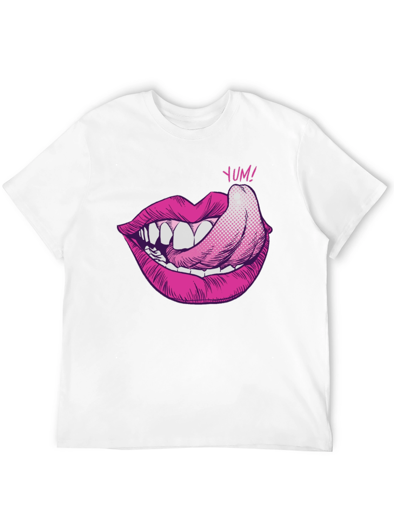 Yum Lips Graphic T-Shirt - Black Cotton Tee