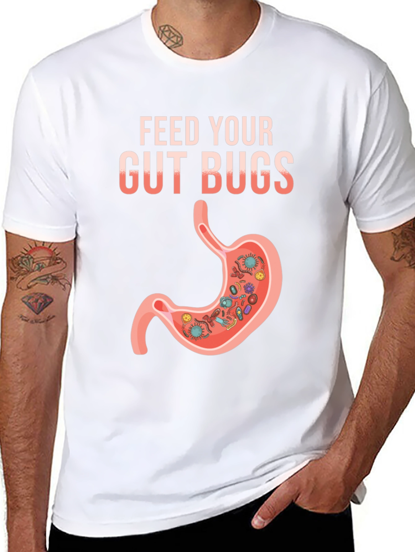 Feed Your Gut Bugs T-Shirt Funny Health Tee