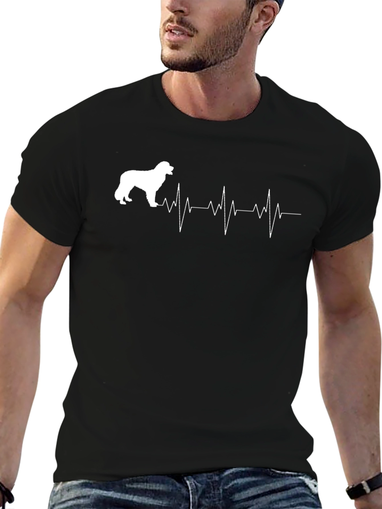Dog Heartbeat Silhouette T-Shirt – Minimalist Dog Lover Tee