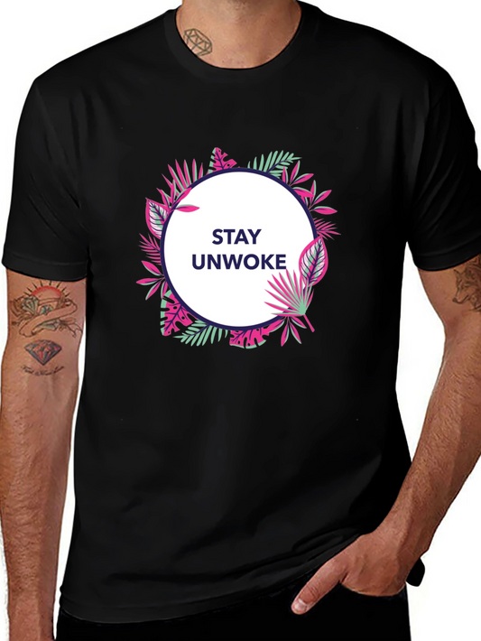 Stay Unwoke Tropical Graphic Tee - Anti Woke T-Shirt