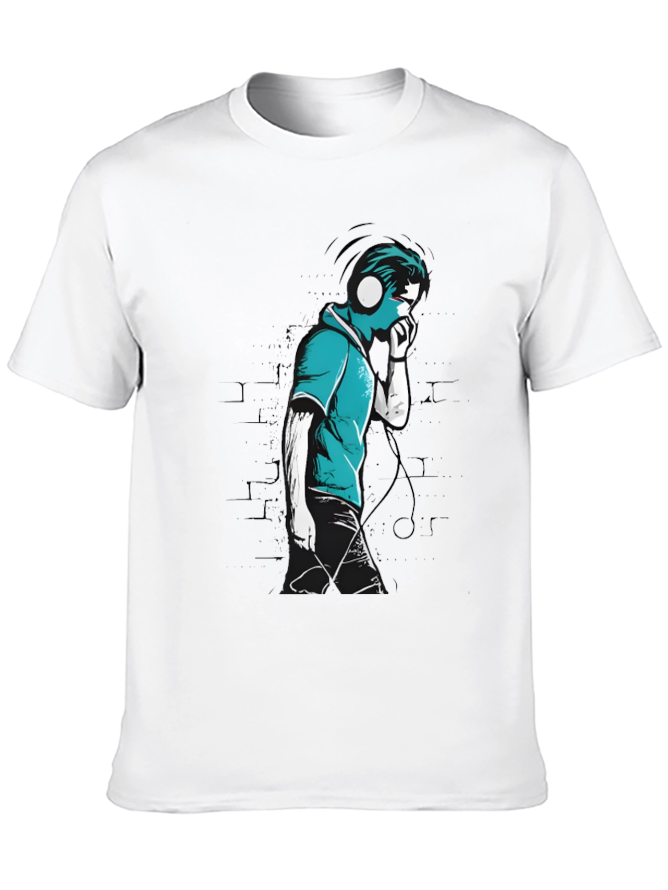 Stylish Graphic T-Shirt - Headphones Music Lover