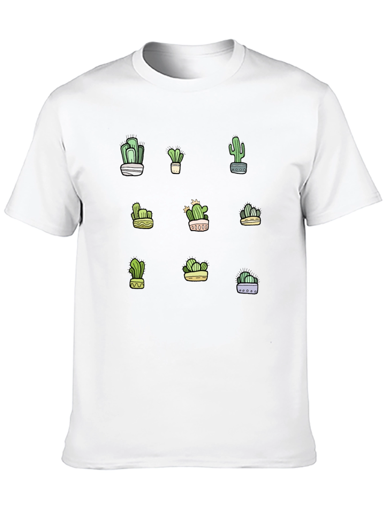 Cactus Print Black T-Shirt