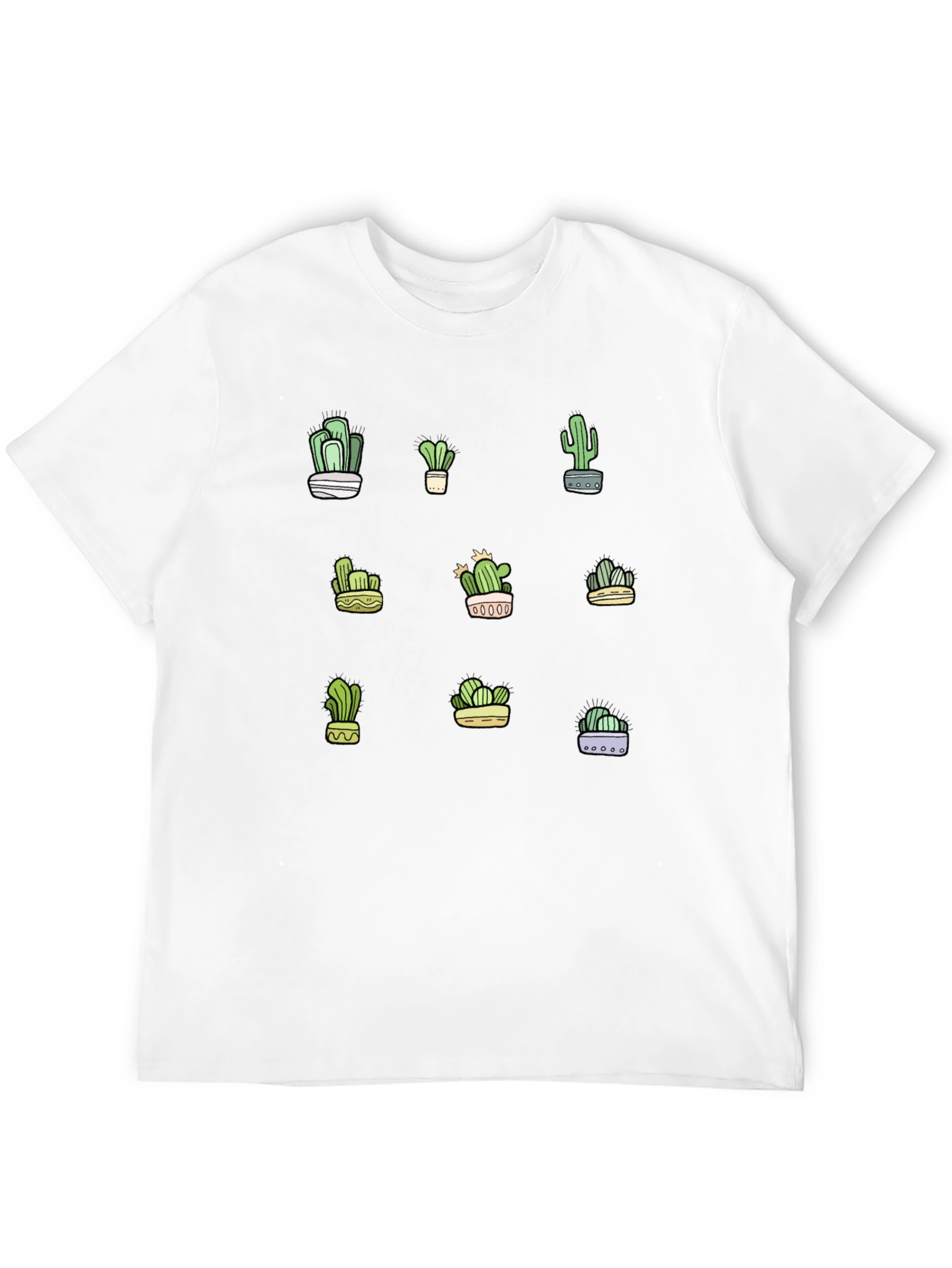 Cactus Print Black T-Shirt