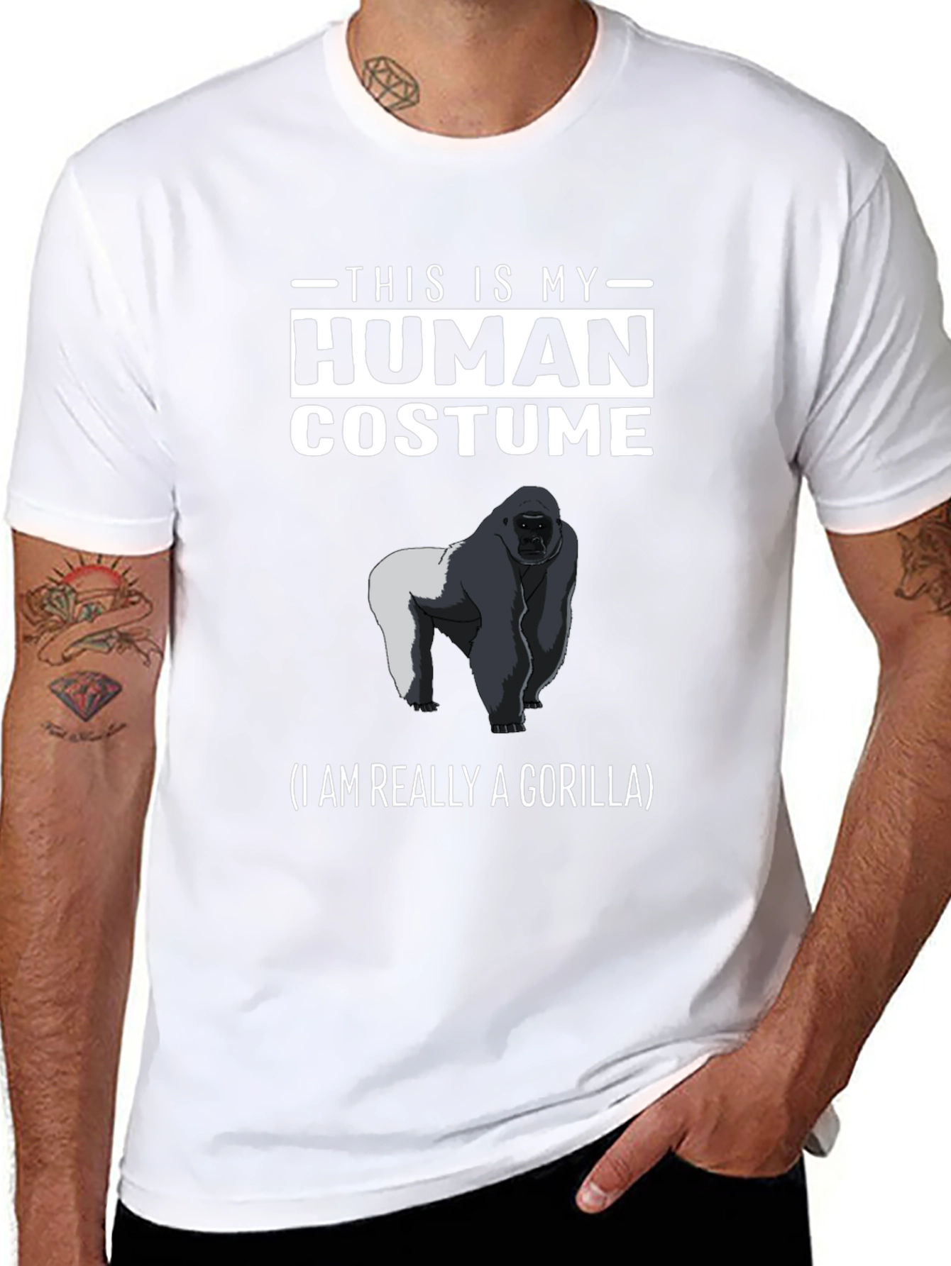Human Costume Gorilla T-Shirt - Funny Animal Tee