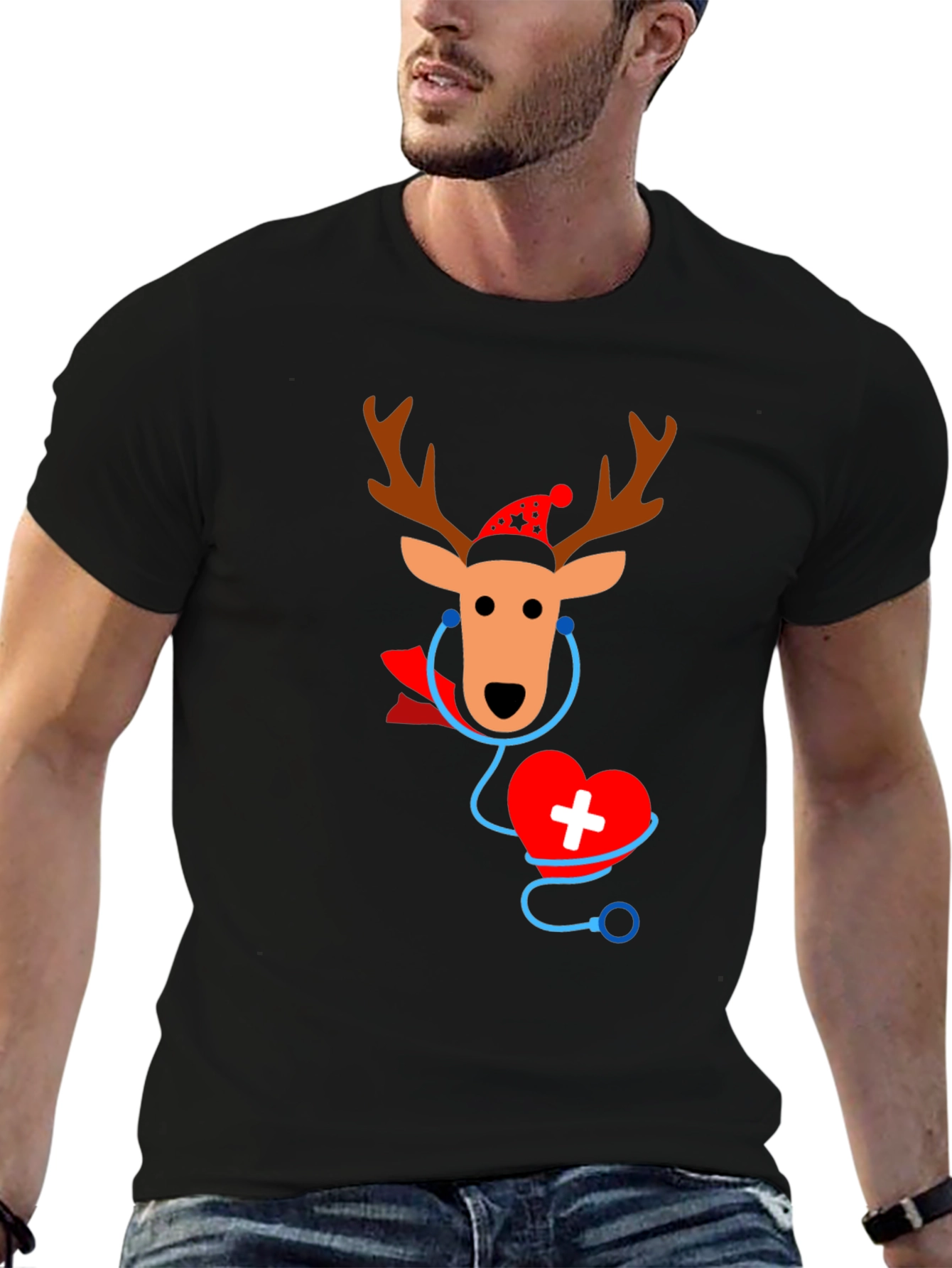 Christmas Nurse Reindeer T-Shirt