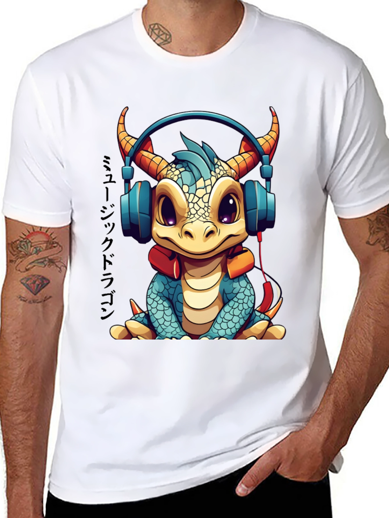 Cute Dragon Music Lover T-Shirt