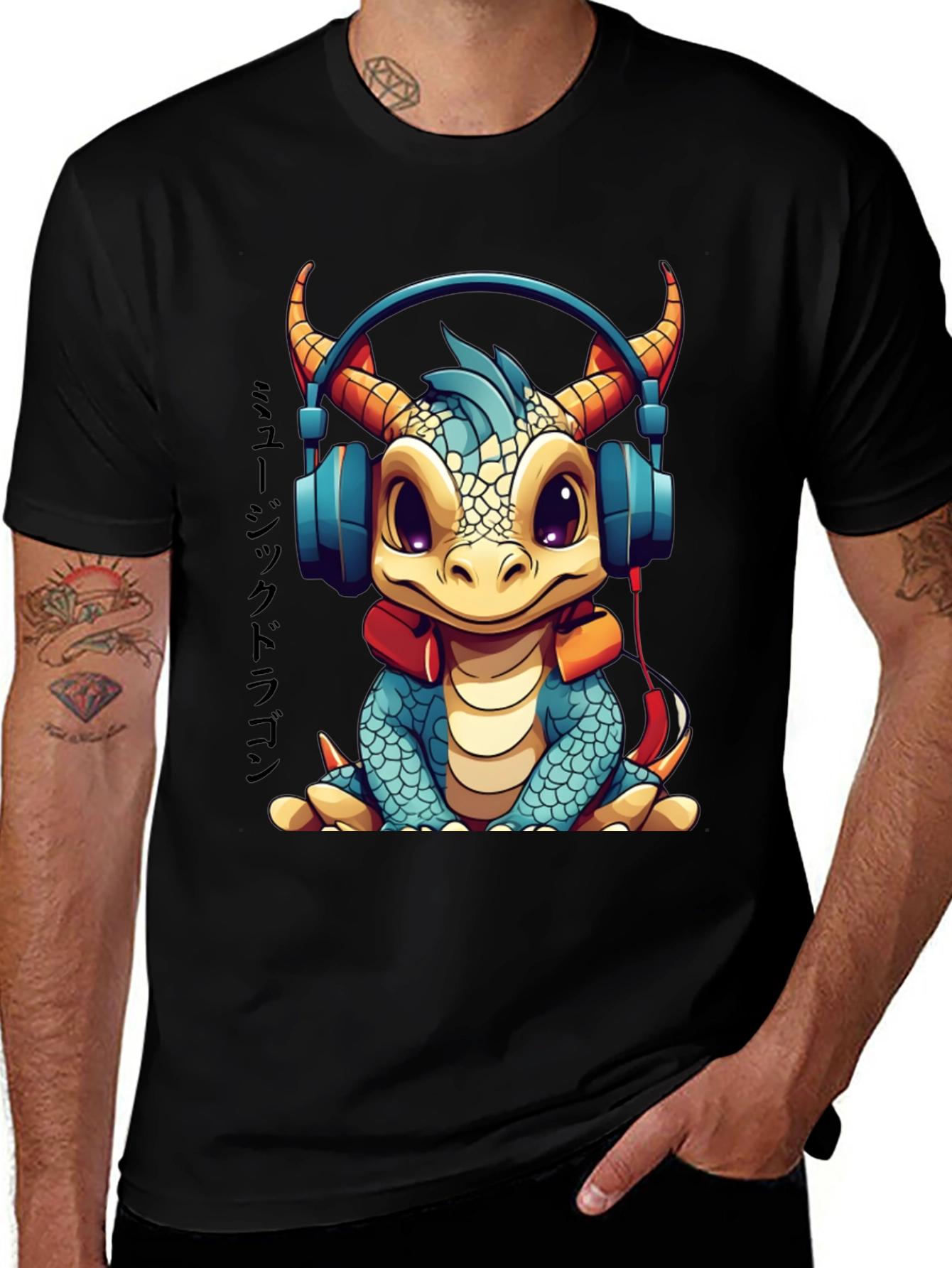 Cute Dragon Music Lover T-Shirt