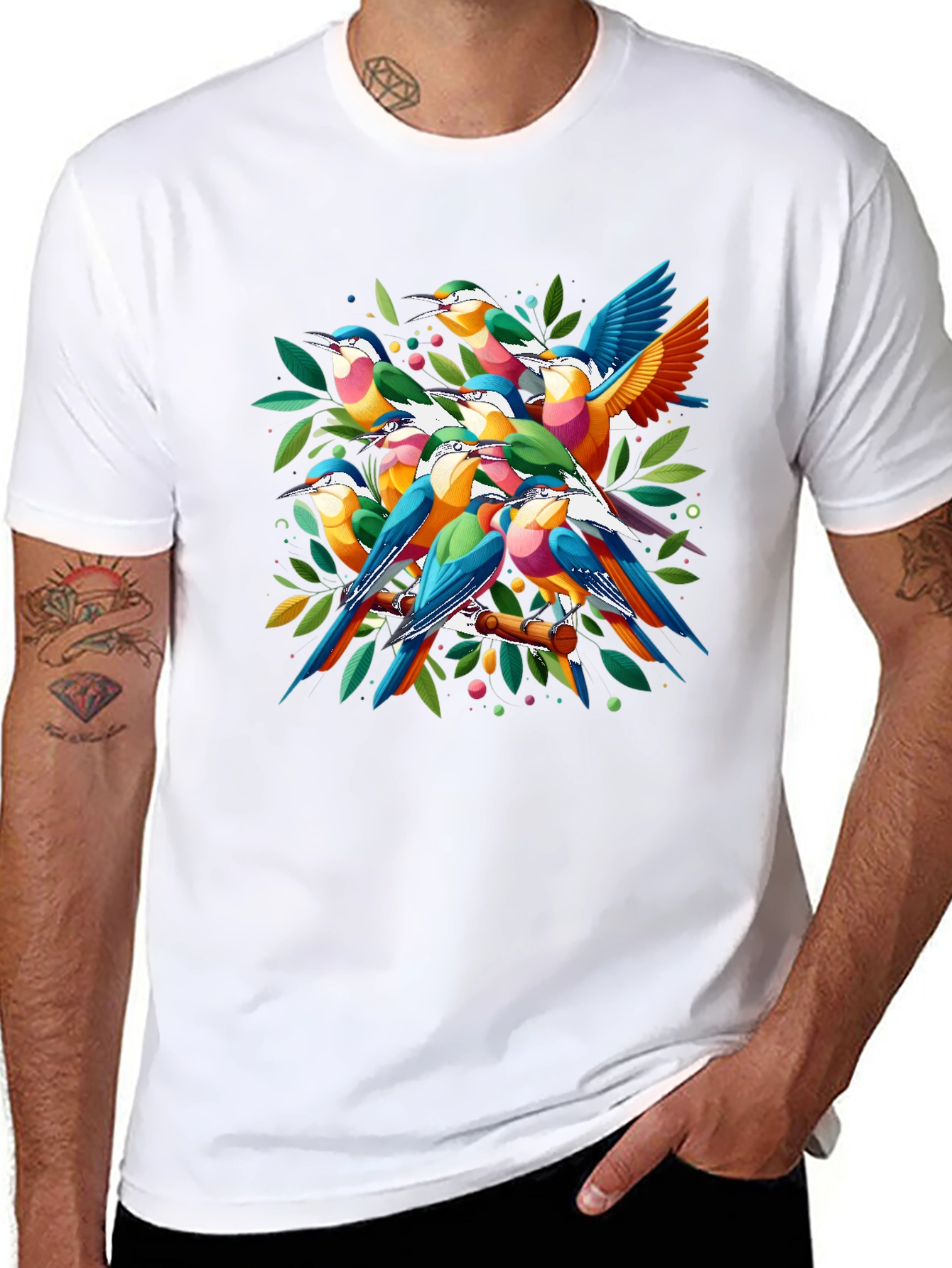 Vibrant Bird T-Shirt - Eye-Catching Graphic Tee
