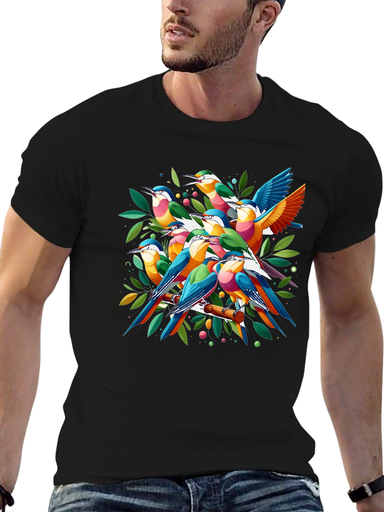 Vibrant Bird T-Shirt - Eye-Catching Graphic Tee