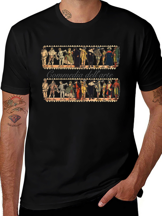 Commedia dellArte T-Shirt - Unique Vintage Design