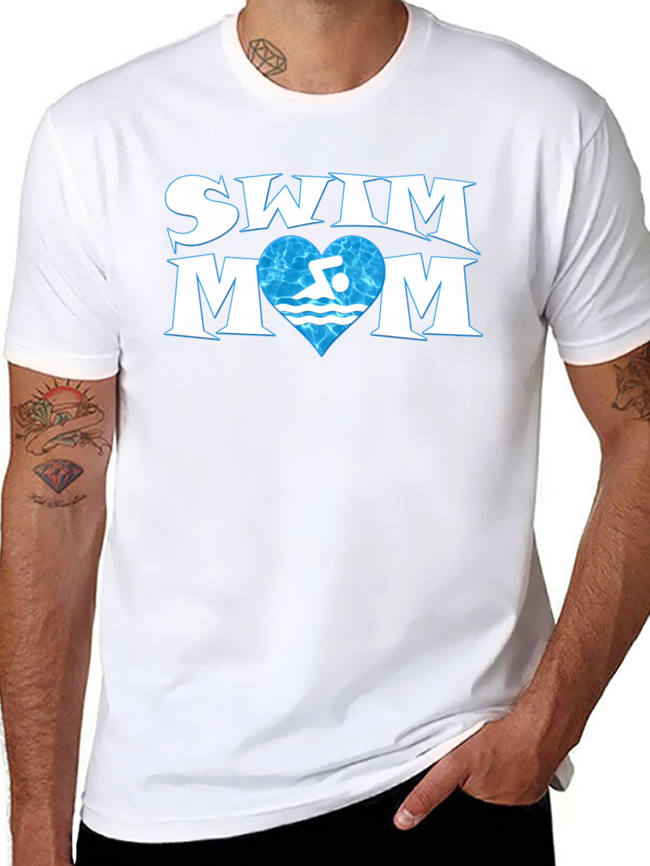 Swim Mom T-Shirt - Love Swimming Heart