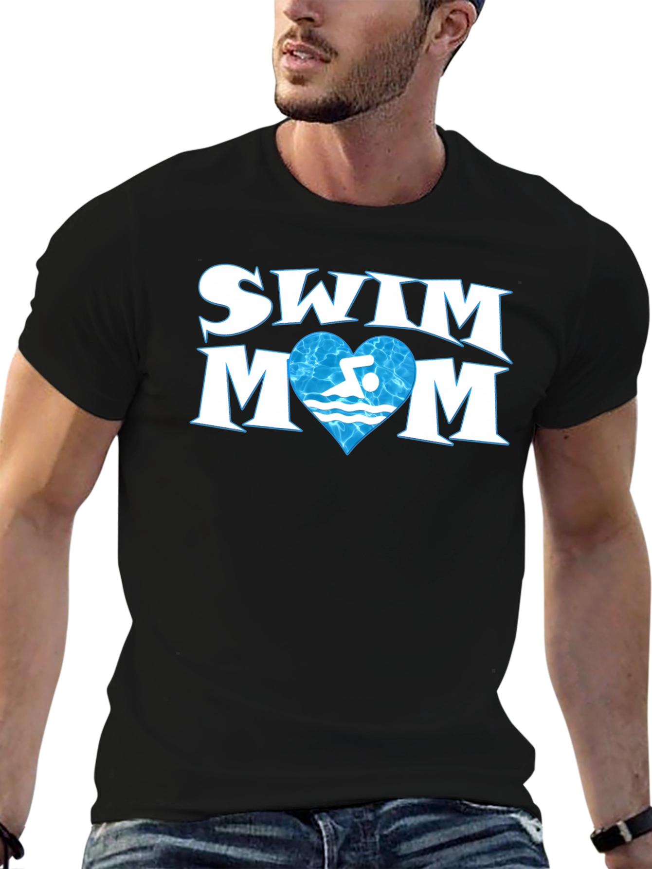 Swim Mom T-Shirt - Love Swimming Heart