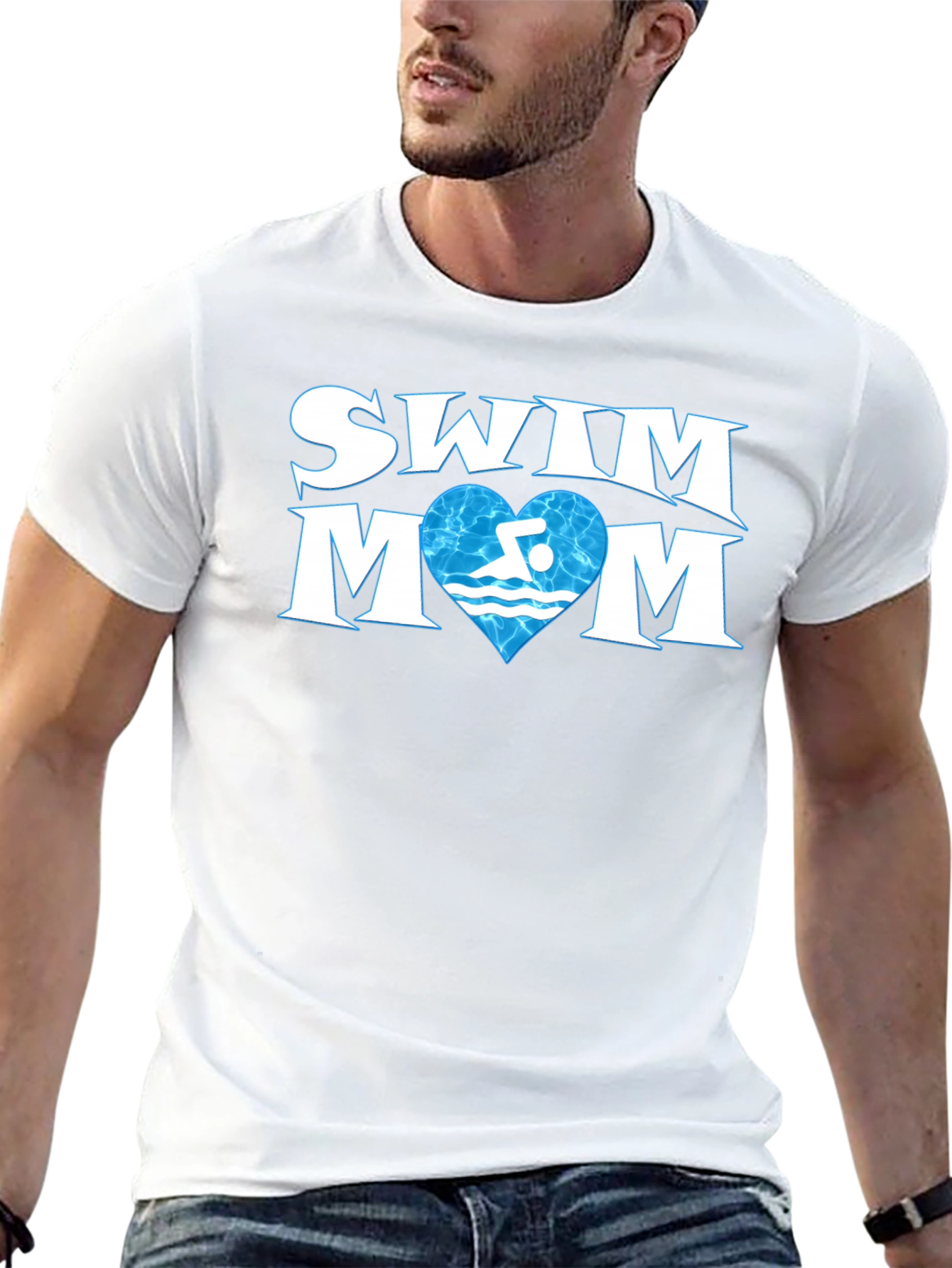 Swim Mom T-Shirt - Love Swimming Heart