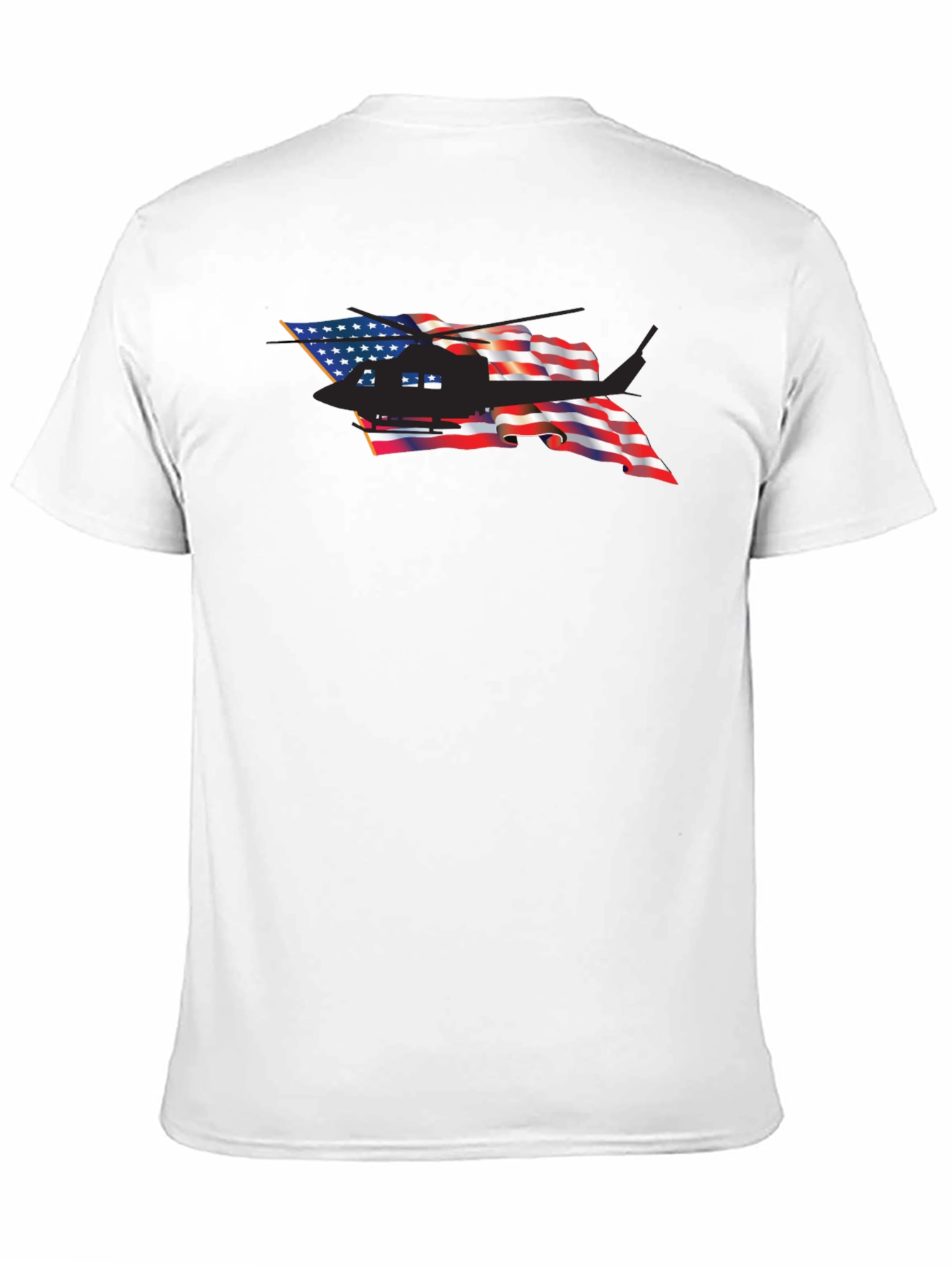 American Flag Helicopter Graphic Tee - Patriotic T-Shirt