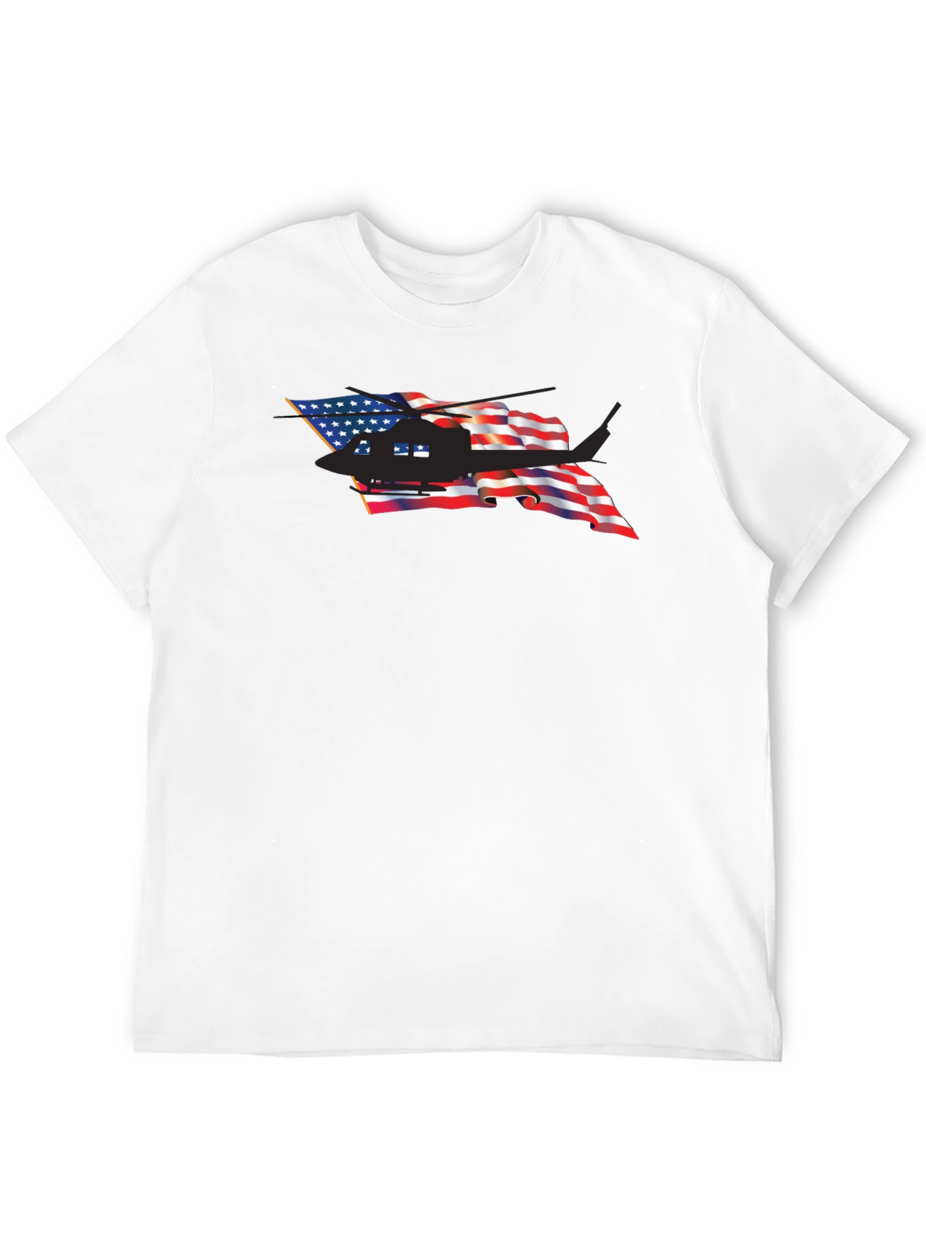 American Flag Helicopter Graphic Tee - Patriotic T-Shirt