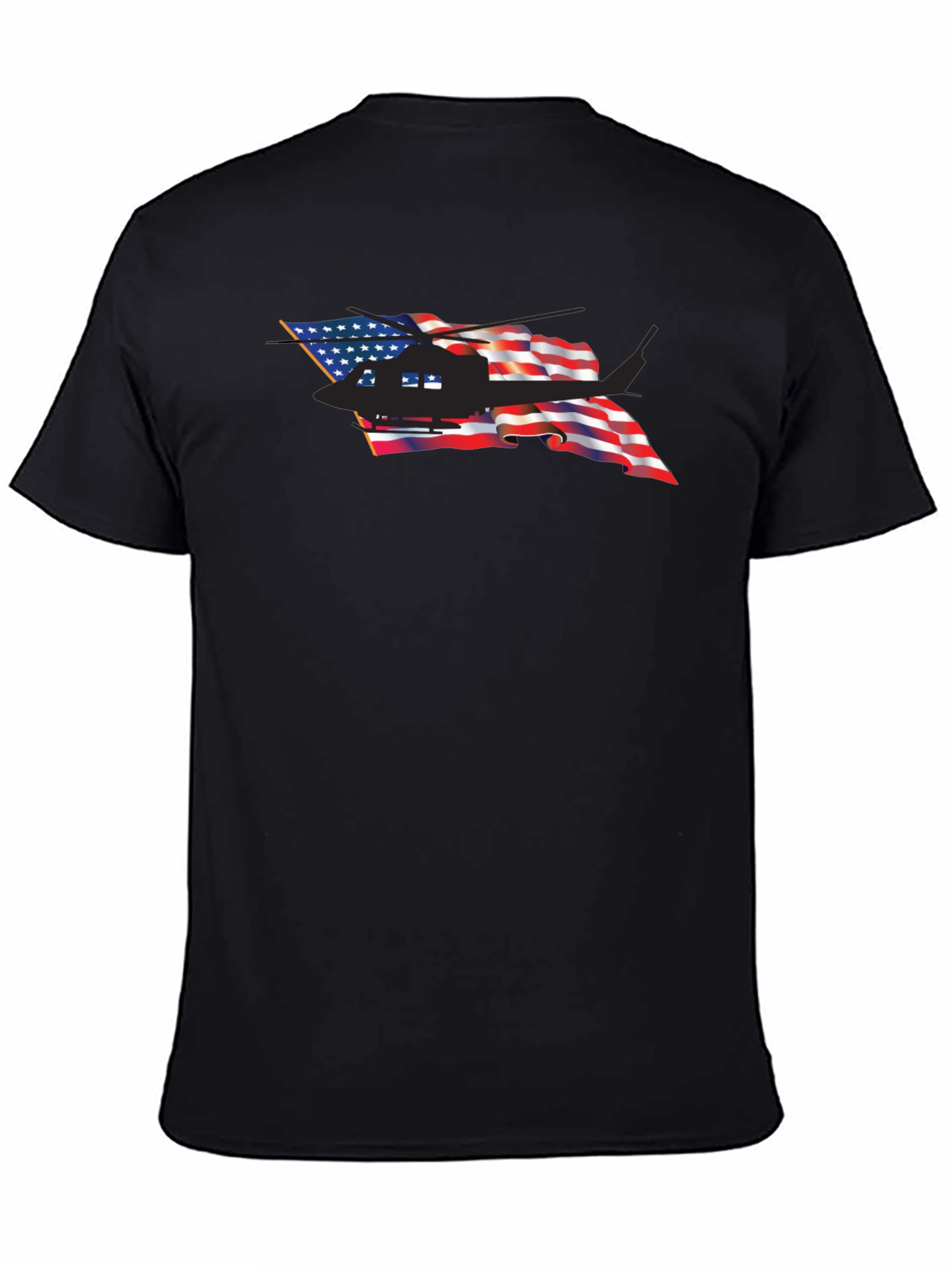 American Flag Helicopter Graphic Tee - Patriotic T-Shirt