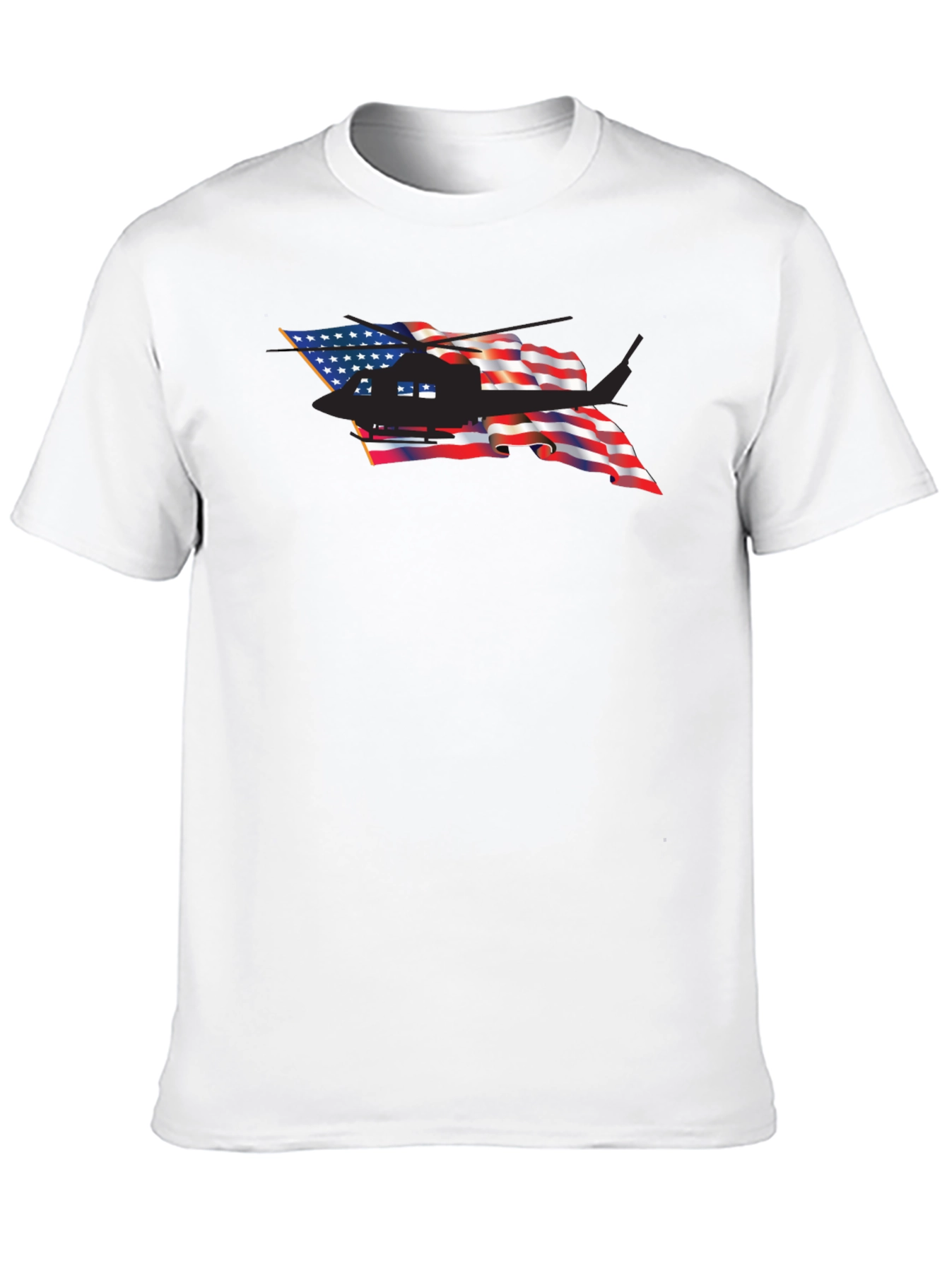 American Flag Helicopter Graphic Tee - Patriotic T-Shirt