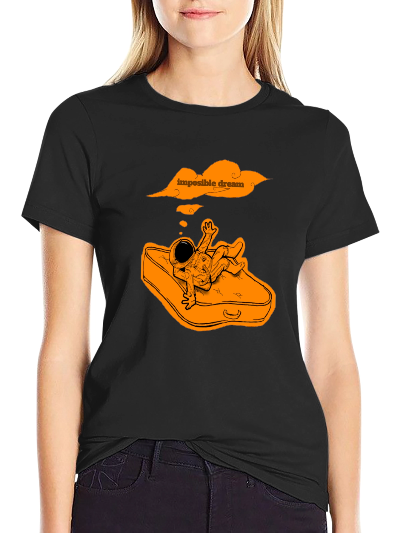 Impossible Dream Astronaut Graphic Tee - Black