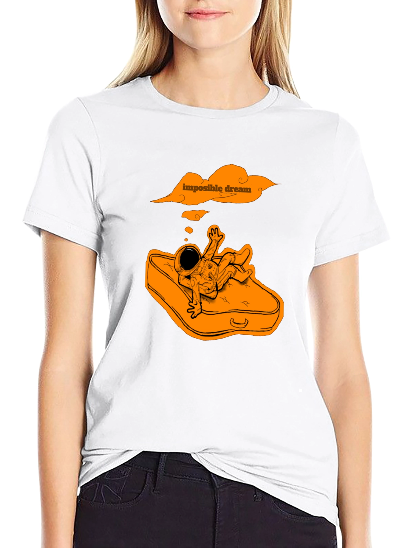 Impossible Dream Astronaut Graphic Tee - Black