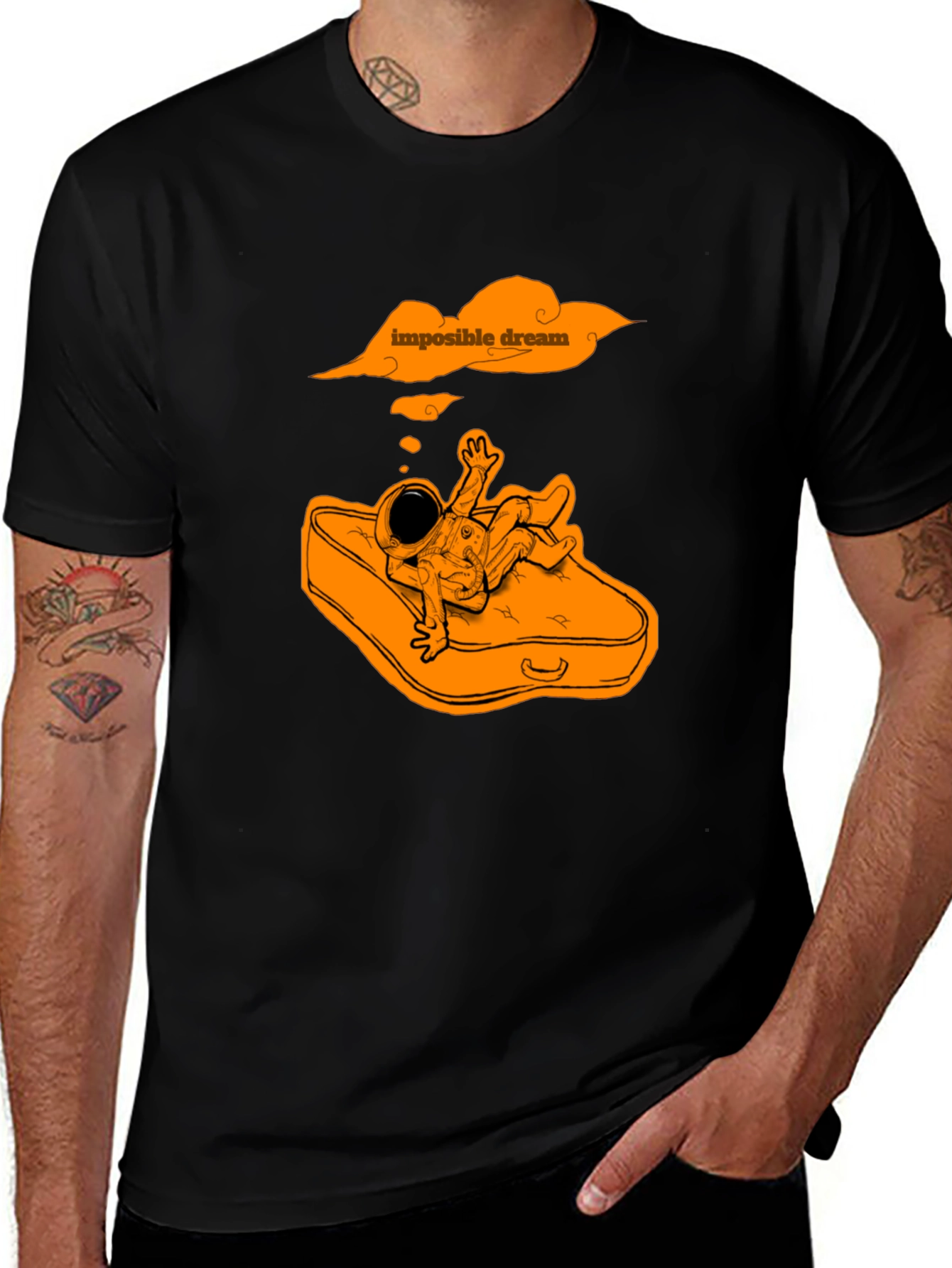 Impossible Dream Astronaut Graphic Tee - Black