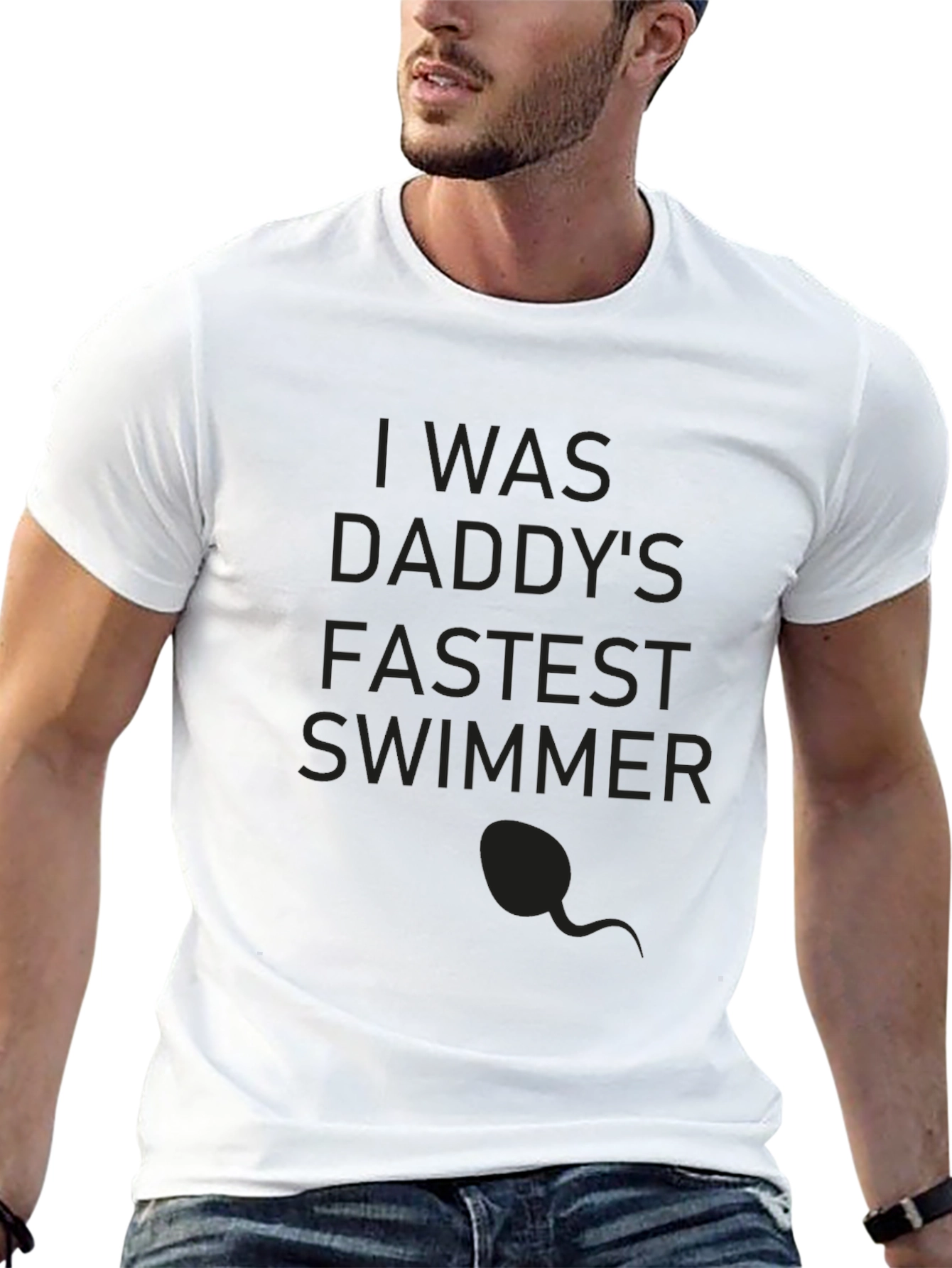 Daddys Fastest Swimmer Tee - Funny Novelty Shirt