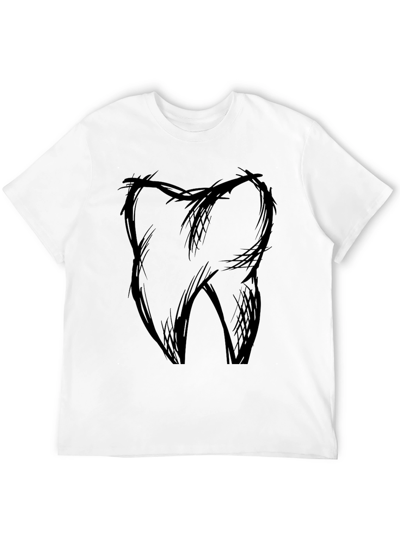 Sketch Tooth Graphic Tee - Dental Humor Shirt
