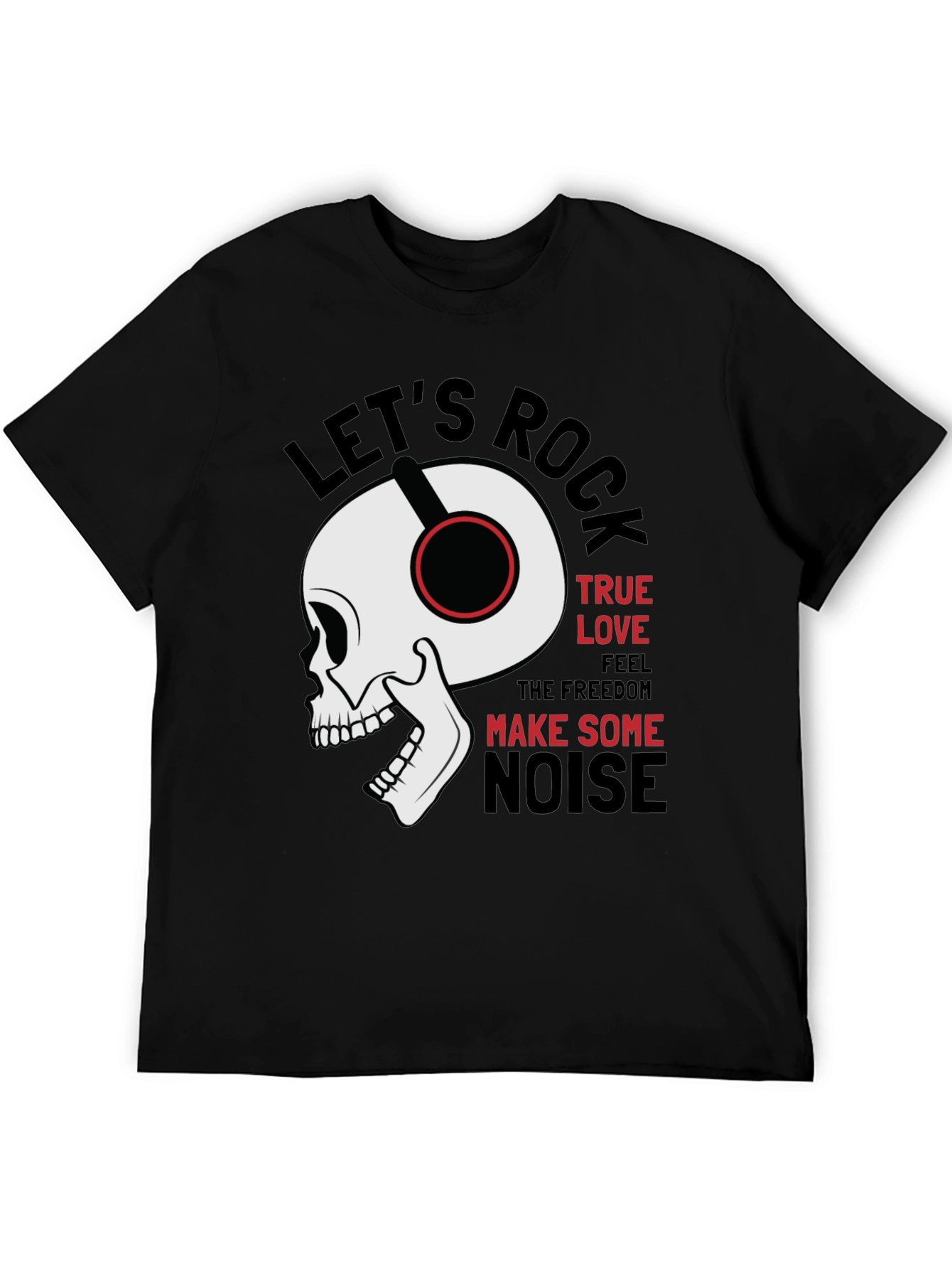 Rock Music Graphic Tee - Skull with Headphones