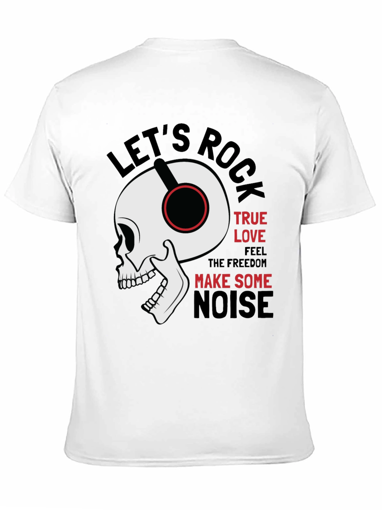 Rock Music Graphic Tee - Skull with Headphones