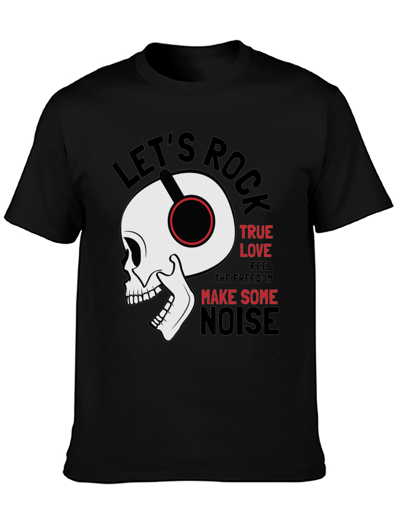 Rock Music Graphic Tee - Skull with Headphones