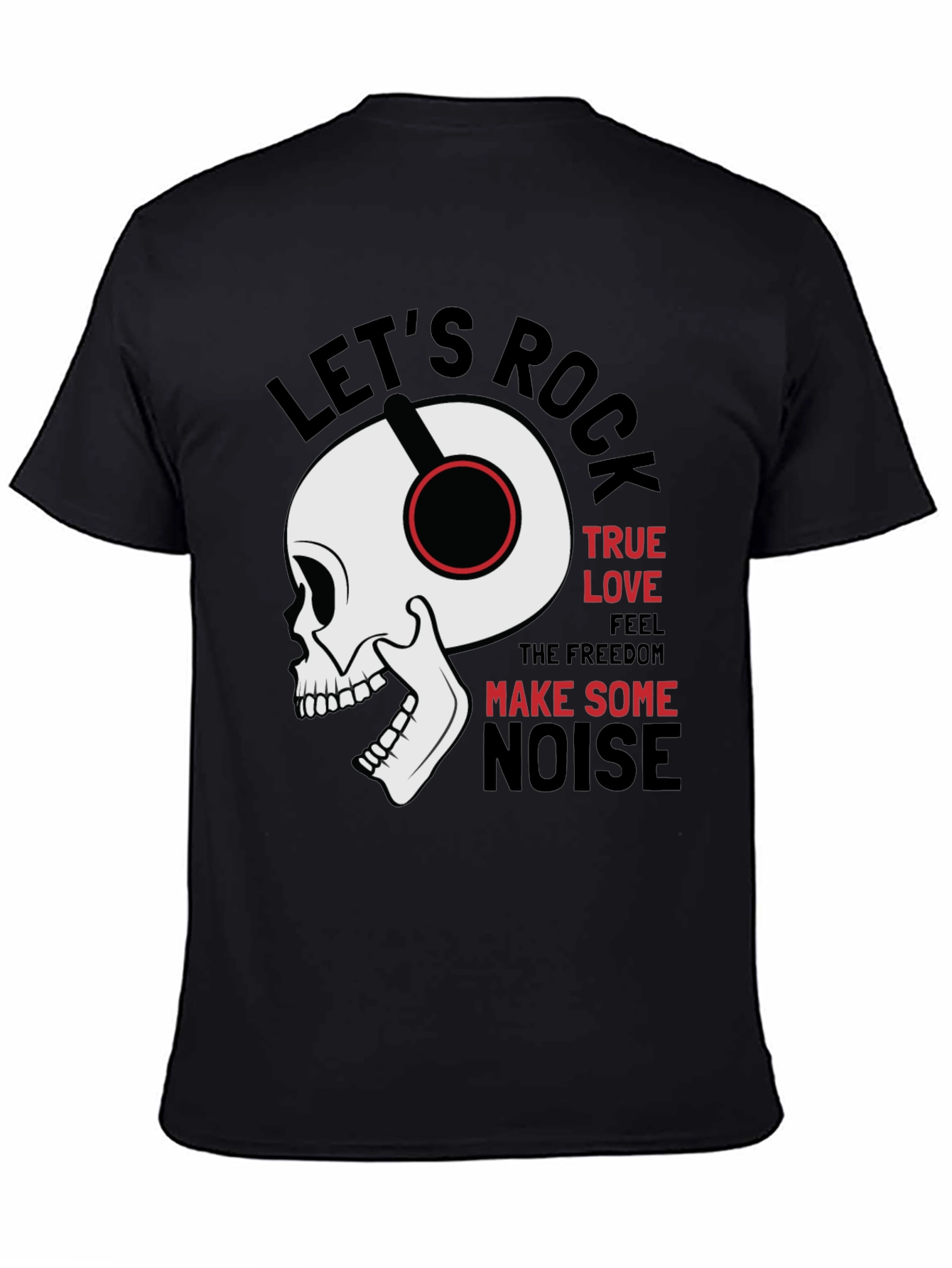 Rock Music Graphic Tee - Skull with Headphones