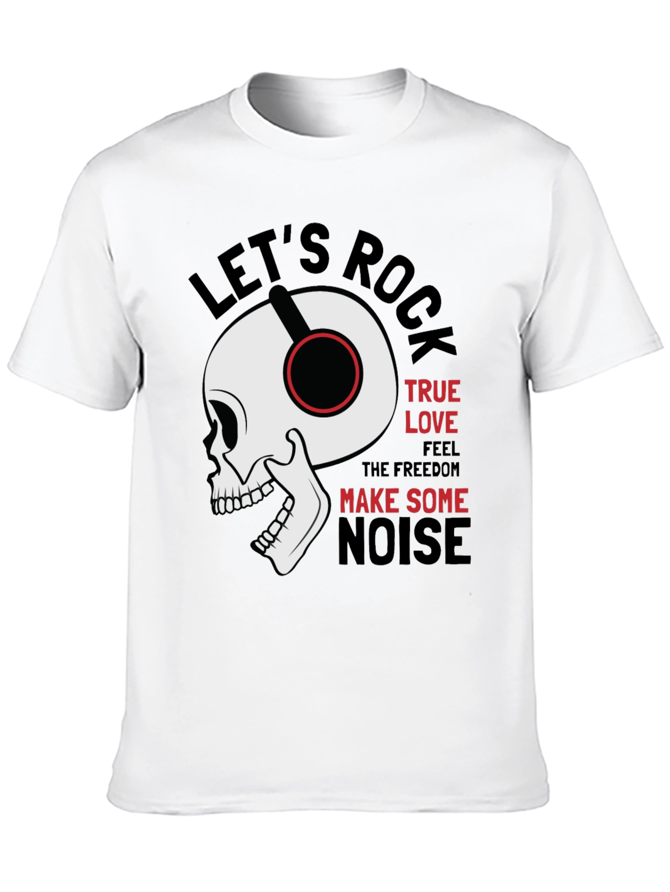 Rock Music Graphic Tee - Skull with Headphones