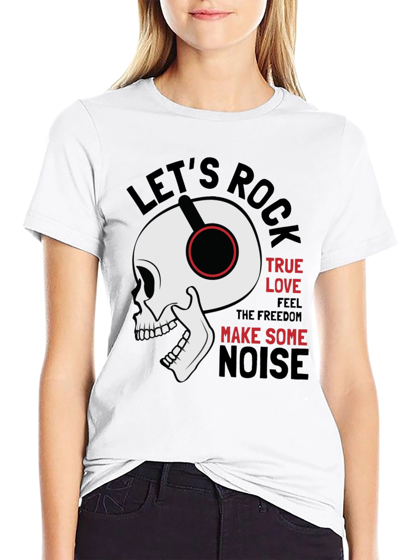 Rock Music Graphic Tee - Skull with Headphones