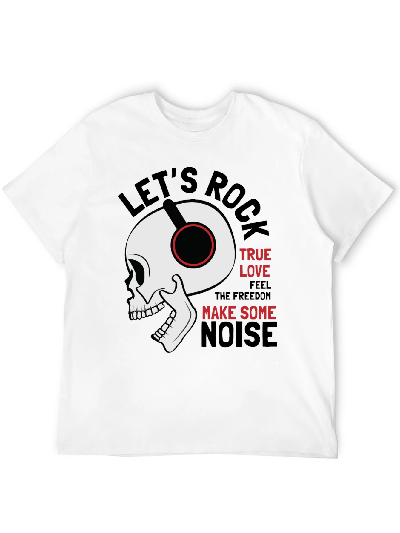 Rock Music Graphic Tee - Skull with Headphones