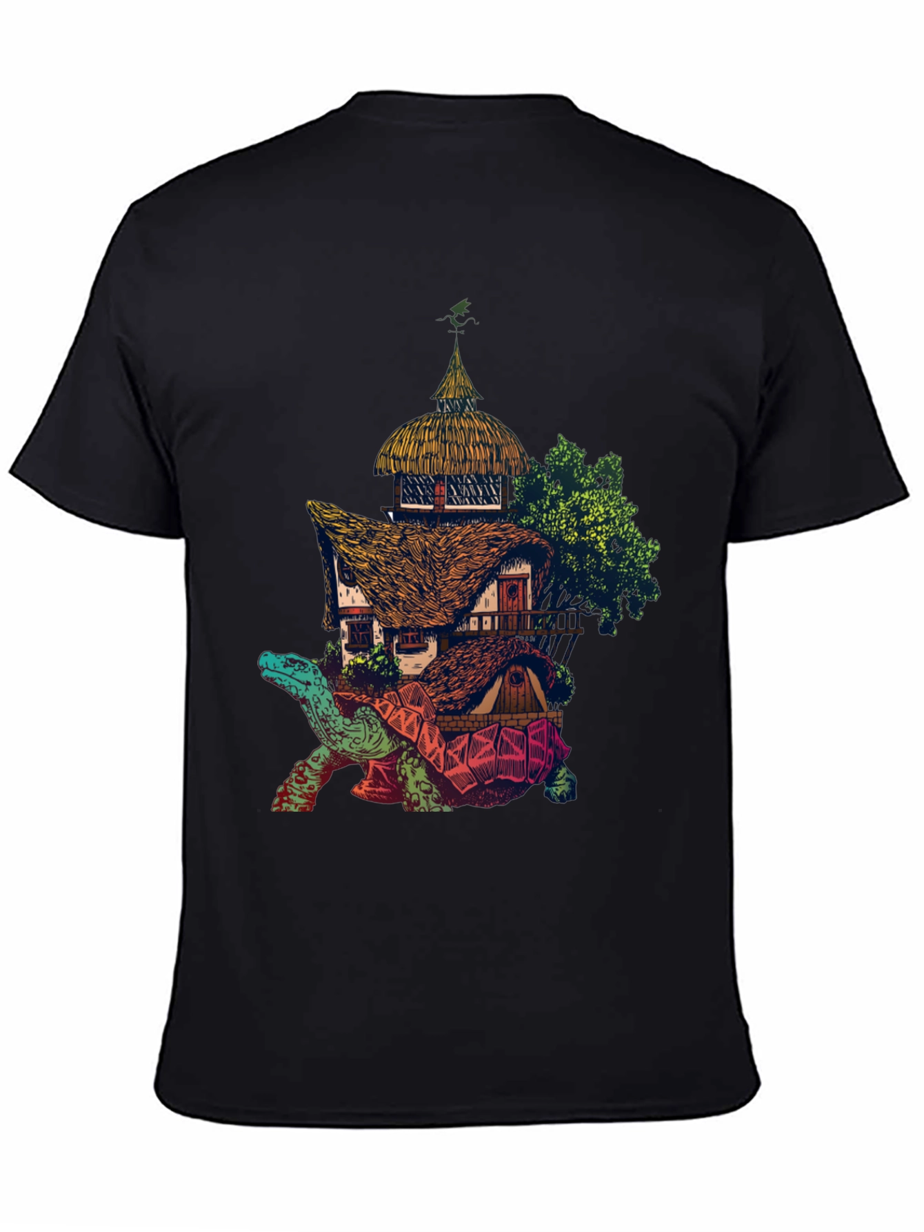 Fantasy Turtle House Graphic Tee - Unique Design