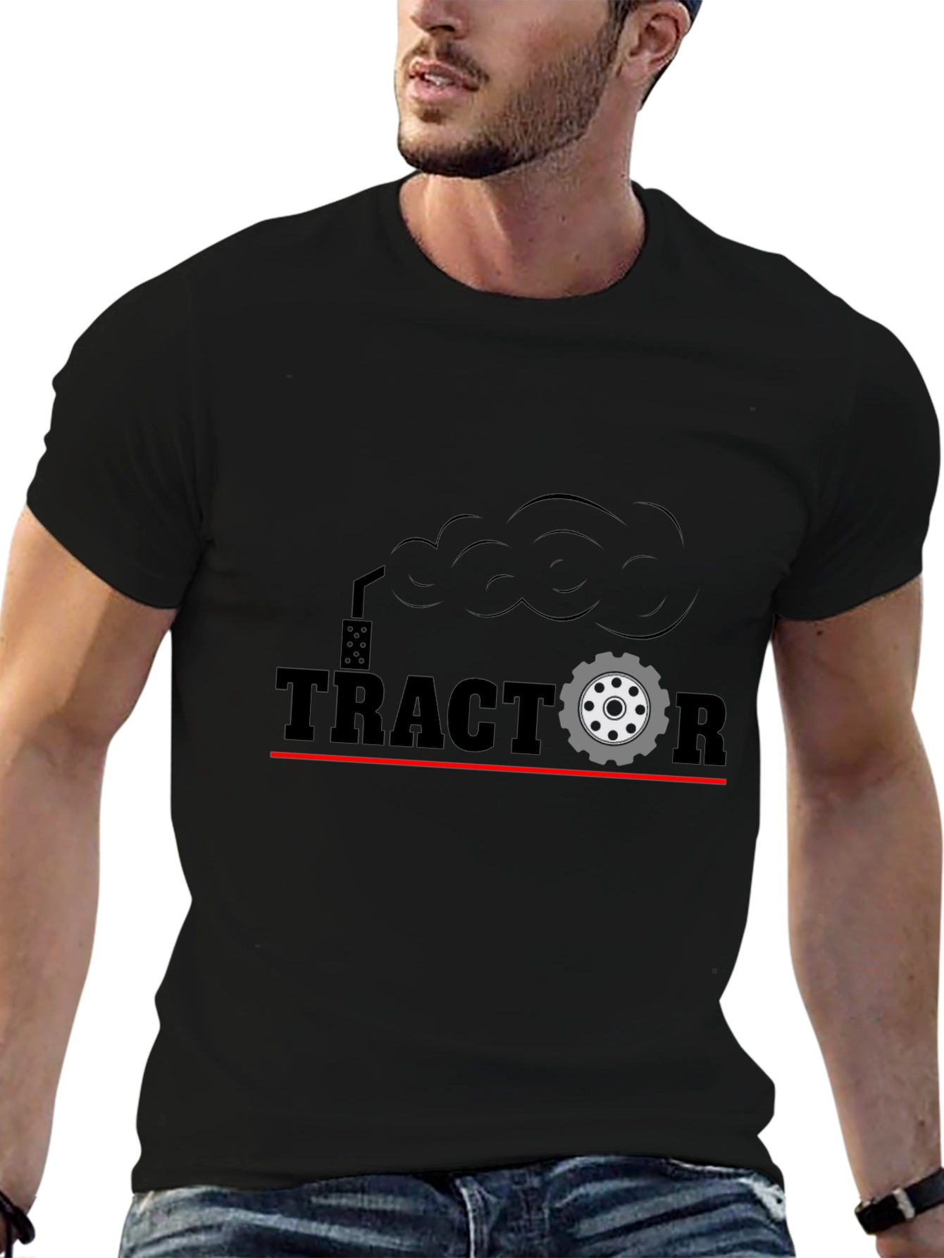 Tractor Graphic T-Shirt - Black Cotton Tee