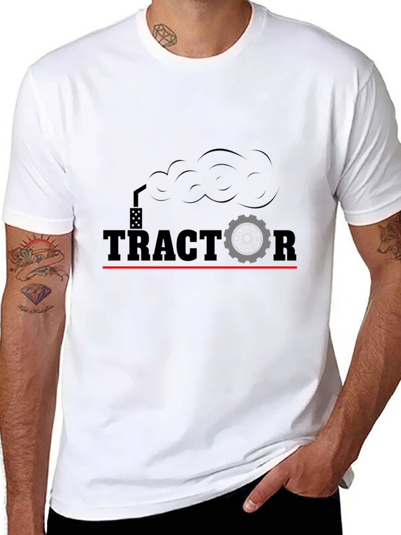 Tractor Graphic T-Shirt - Black Cotton Tee