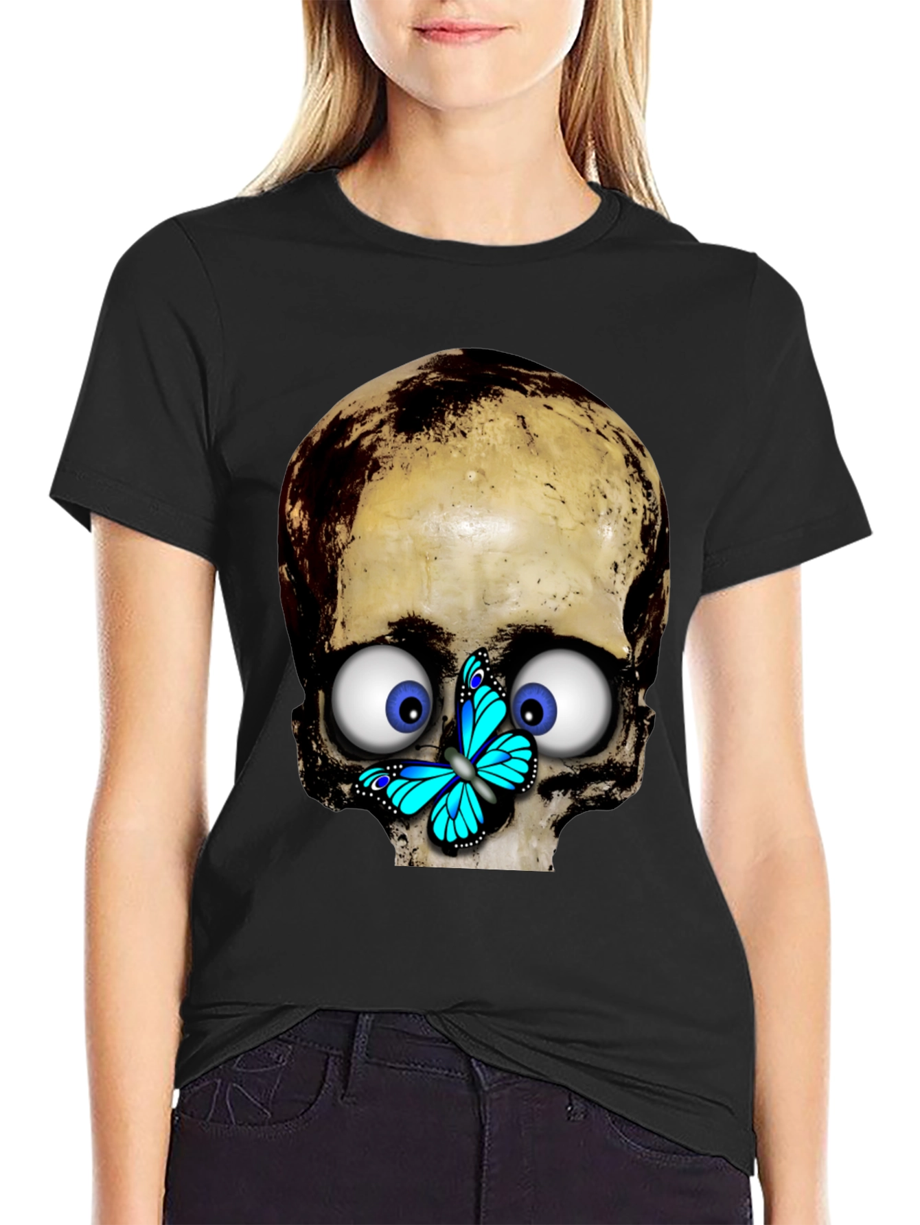 Skull & Butterfly Graphic T-Shirt