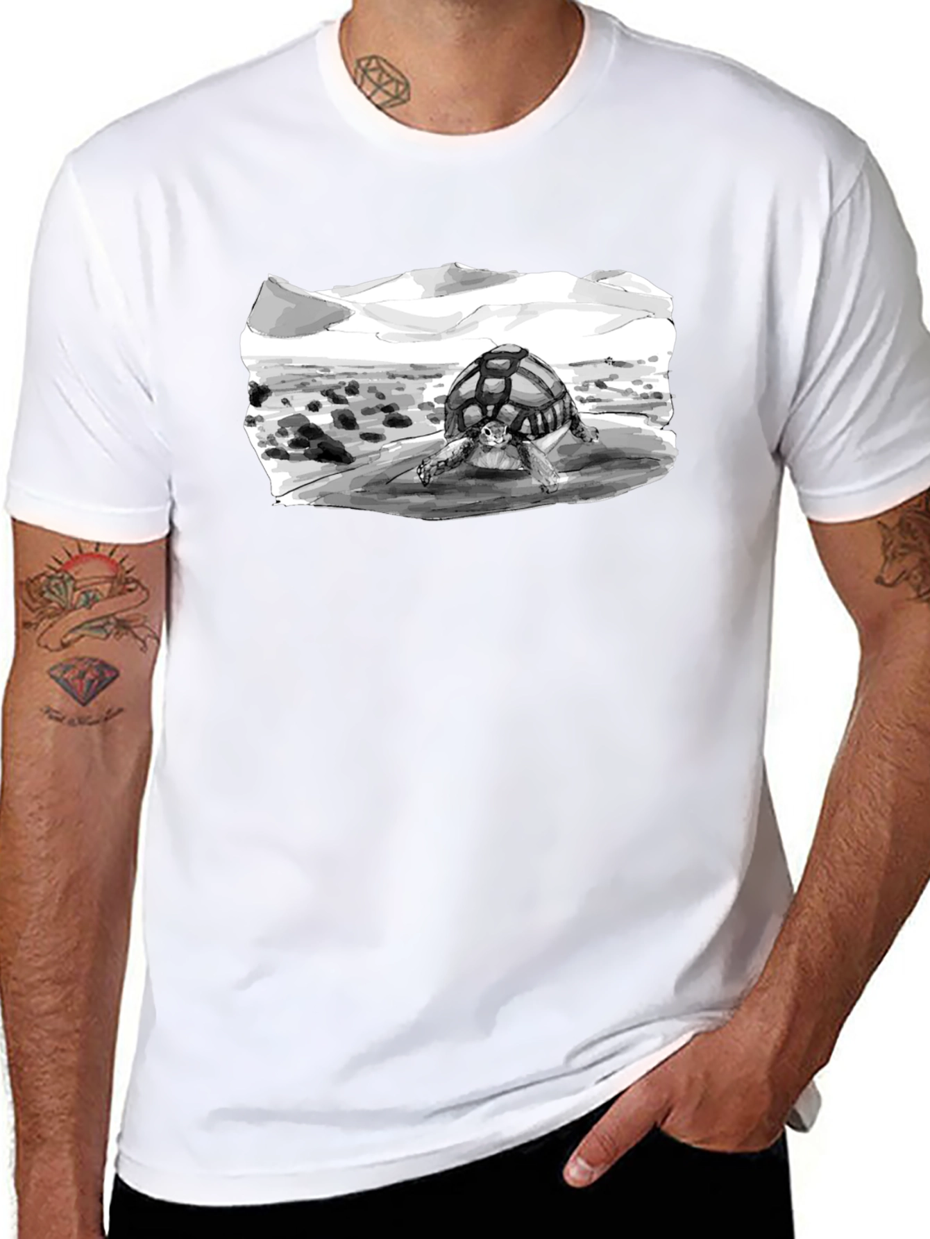Desert Tortoise Graphic Tee - Black