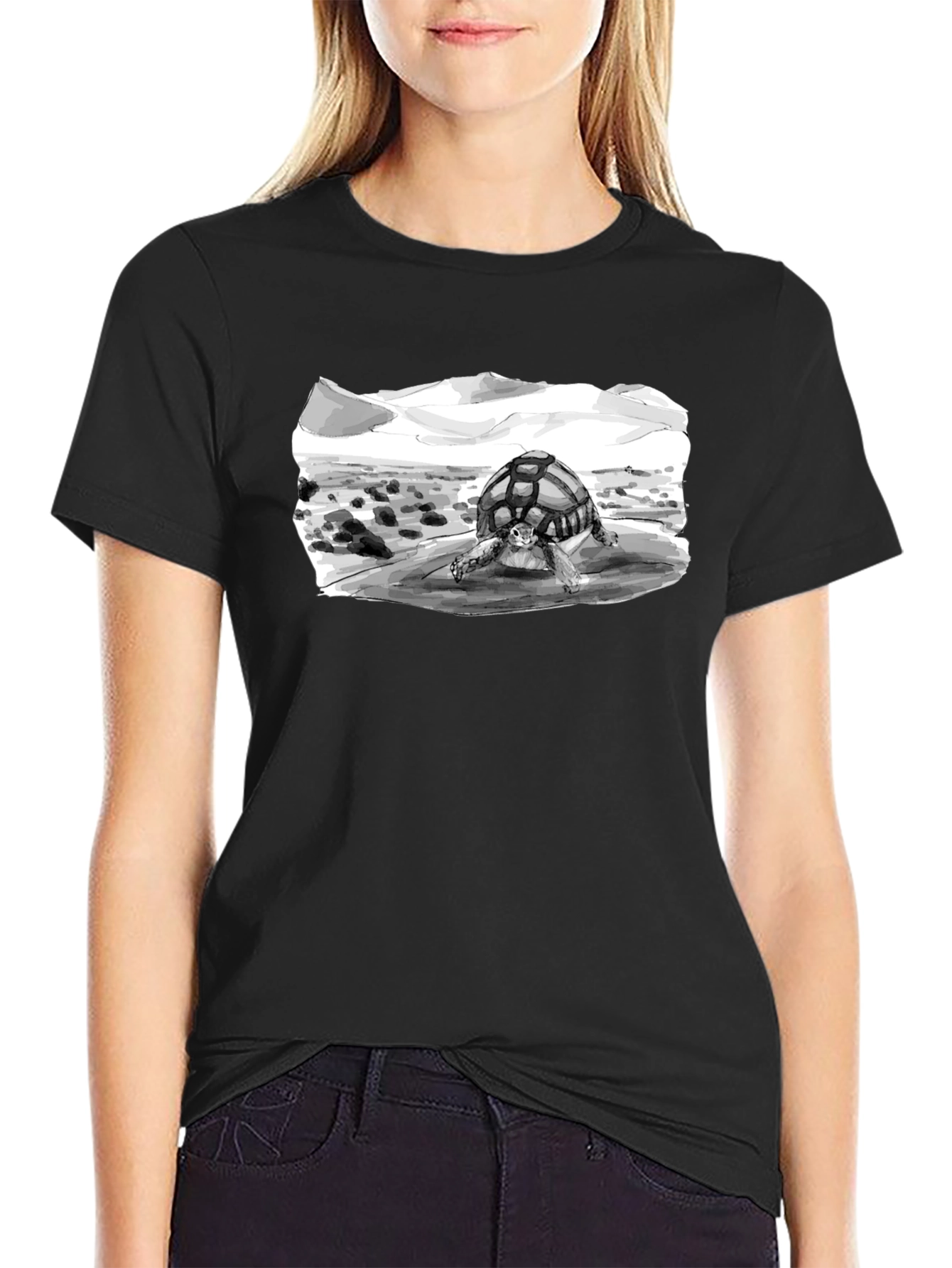 Desert Tortoise Graphic Tee - Black
