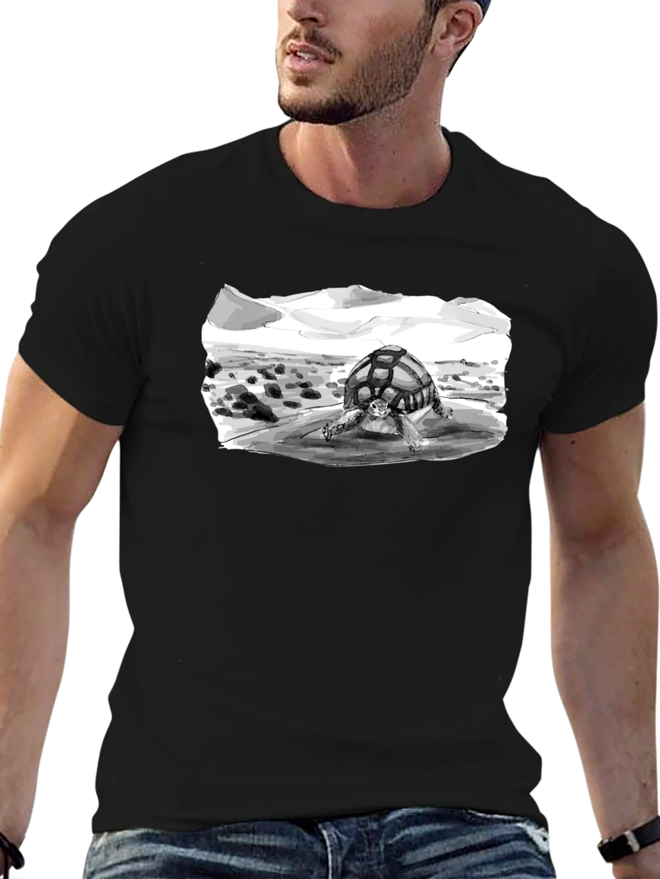Desert Tortoise Graphic Tee - Black