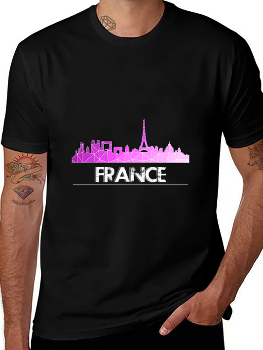 France Skyline T-Shirt: Eiffel Tower Paris Souvenir Tee