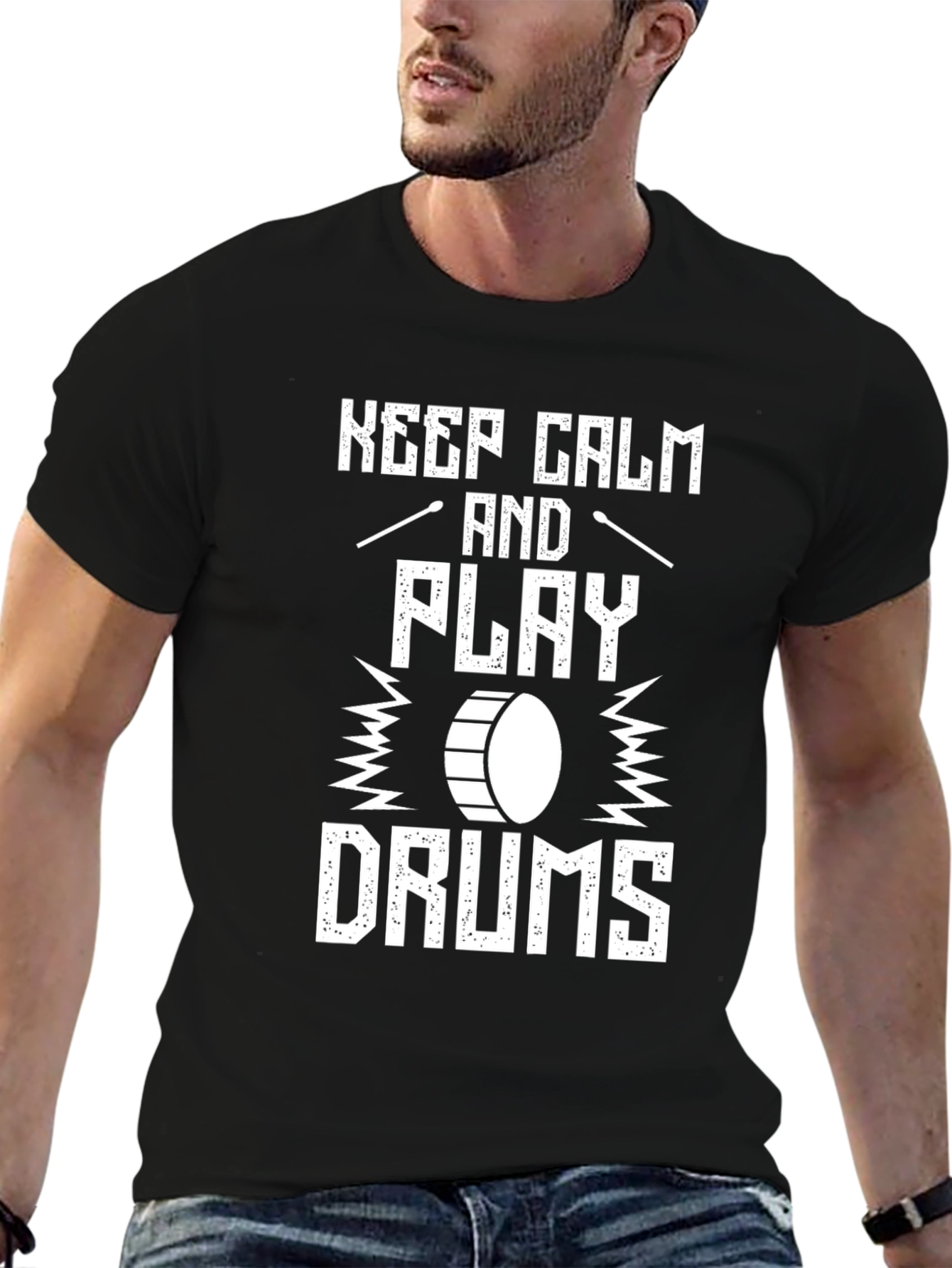 Keep Calm and Play Drums Graphic T-Shirt