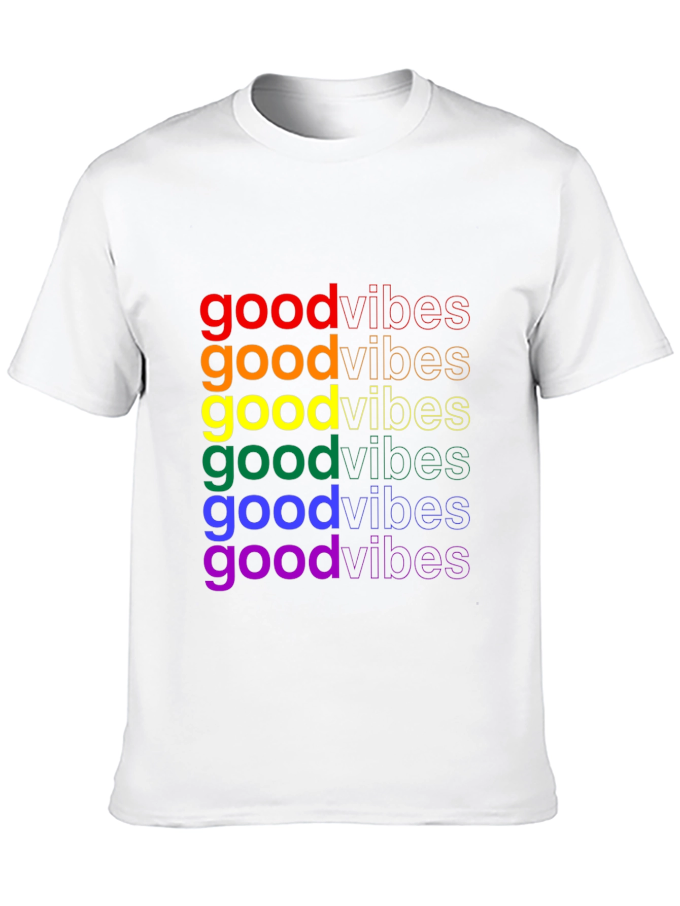 Rainbow Good Vibes Black Graphic Tee