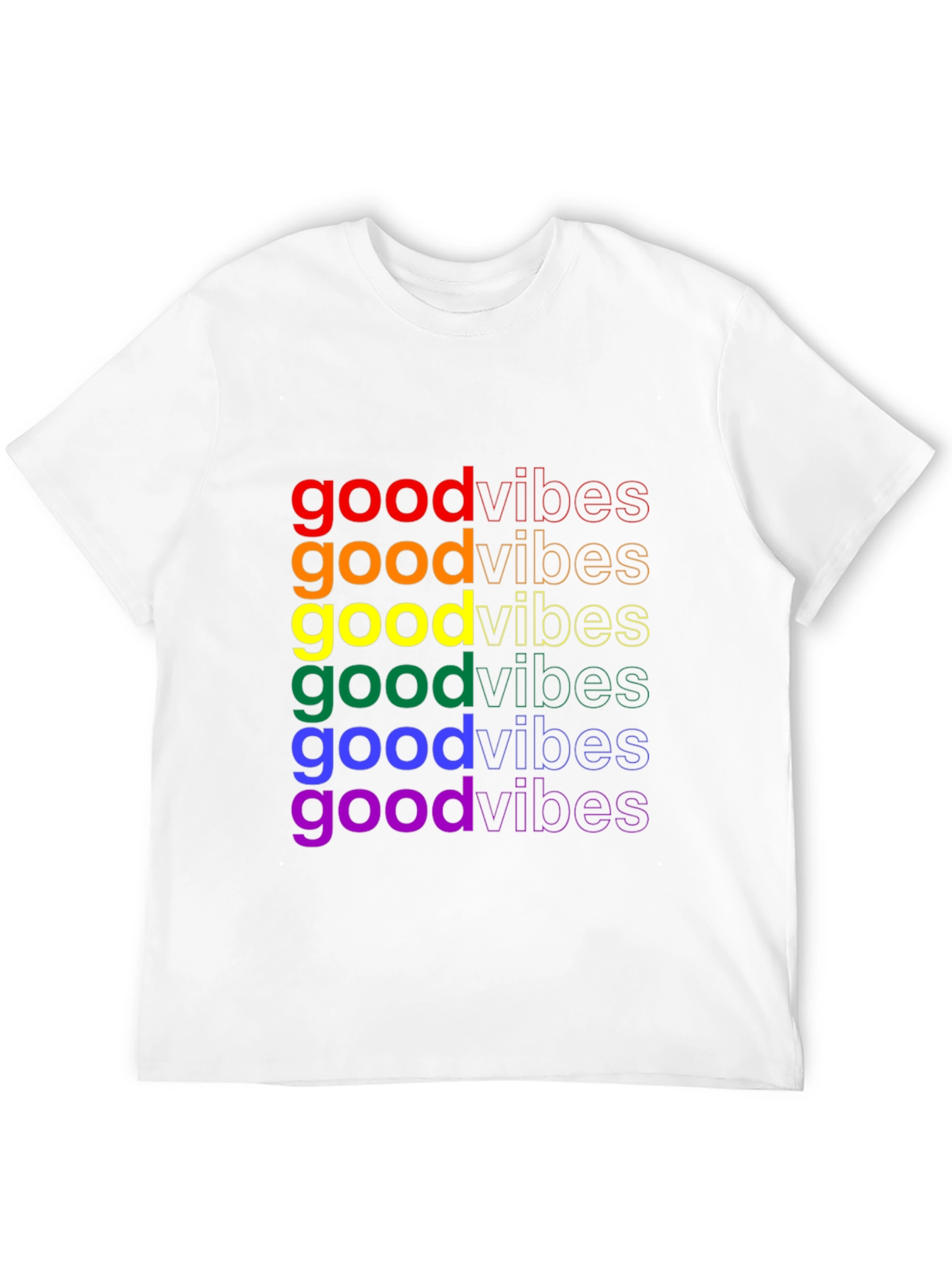 Rainbow Good Vibes Black Graphic Tee